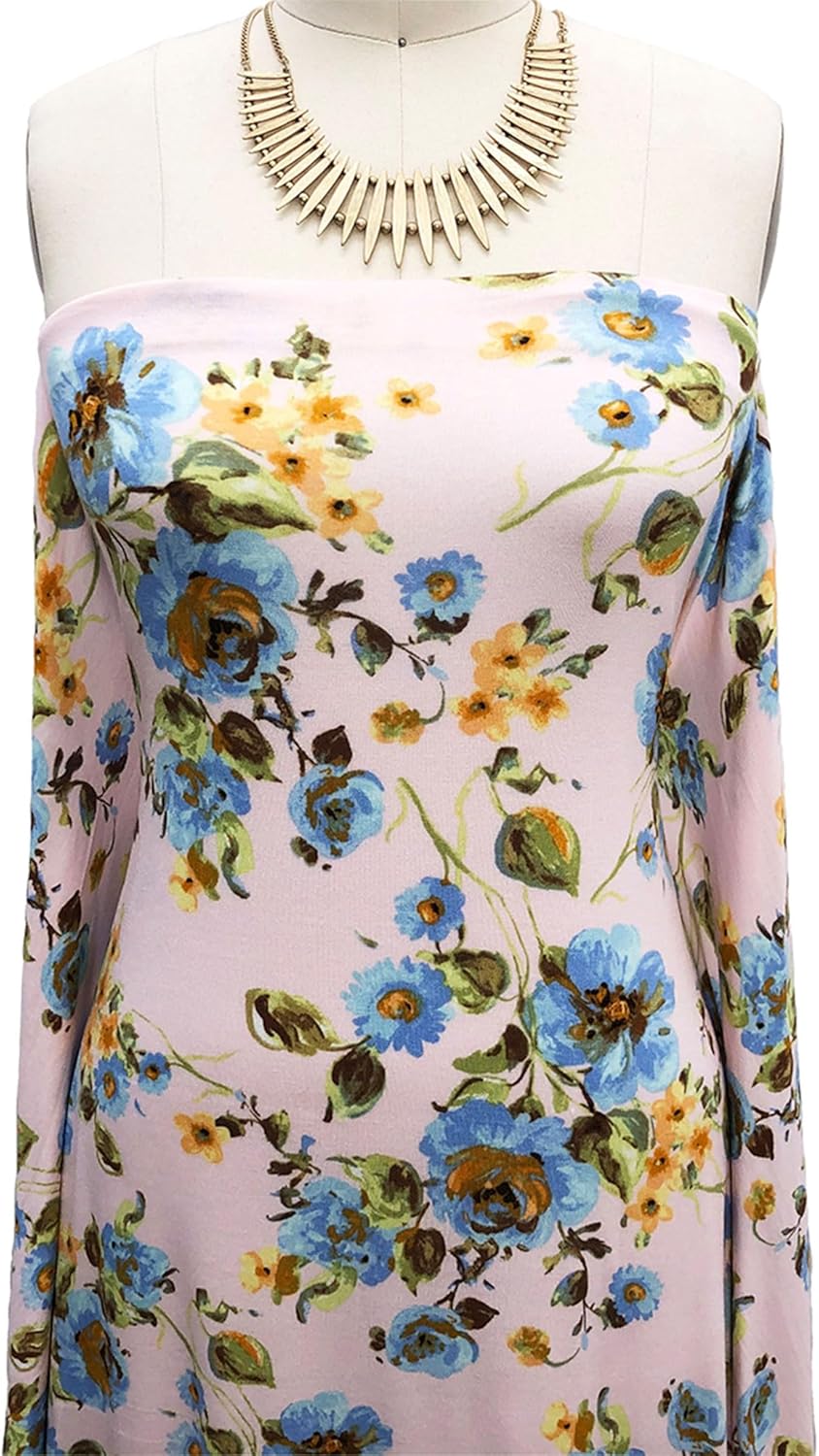 60" Wide Printed Rayon Spandex Jersey Knit Fabric by The Yard - 4-Way Stretch, 180GSM - Soft & Breathable - Apparel, Accessories, Maternity, Decoration & DIY