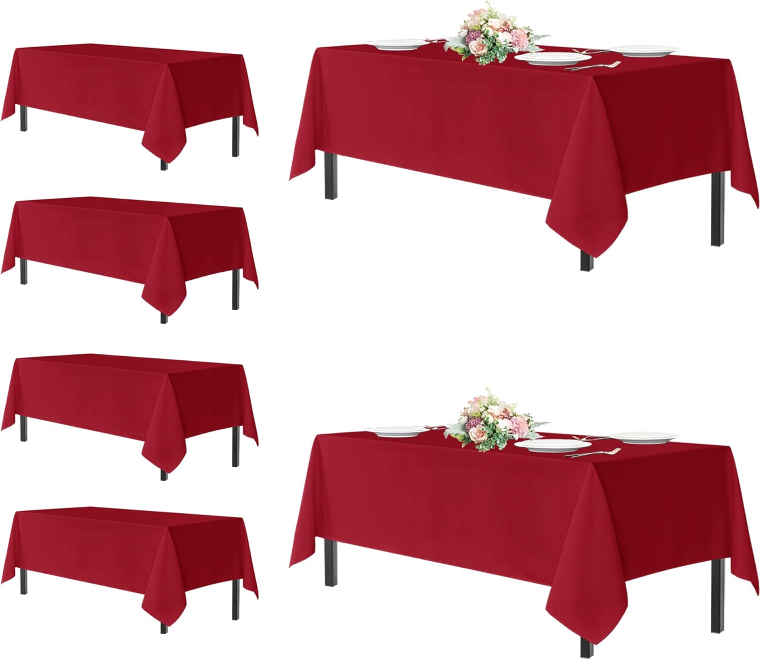 sancua White Table Cloths Rectangle, 8 Pack Tablecoths for 6 Foot Tables - Washable Polyester Fabric Table Cover for Wedding, Birthday Party, Banquet Reception, 54x108 Inch - Image 9