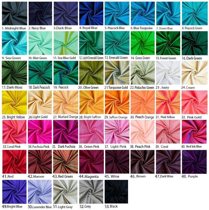 Fabric Mart Direct Peacock Silk Dupioni Fabric by The Yard, 1 Yard 41 inches Width Slubbed Dupioni Silk Solid Color Blue Combination Fabric, Wholesale Combination Upholstery for Curtains - Image 6