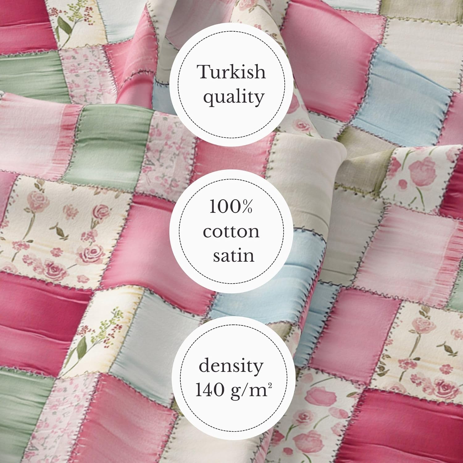 100% Cotton Fabric by The Yard u2013 Turkish Quality Quilting & Sewing Fabric, 1 Yard x 1.69 Yards Wide, Patchwork Cotton for Crafts - Image 5