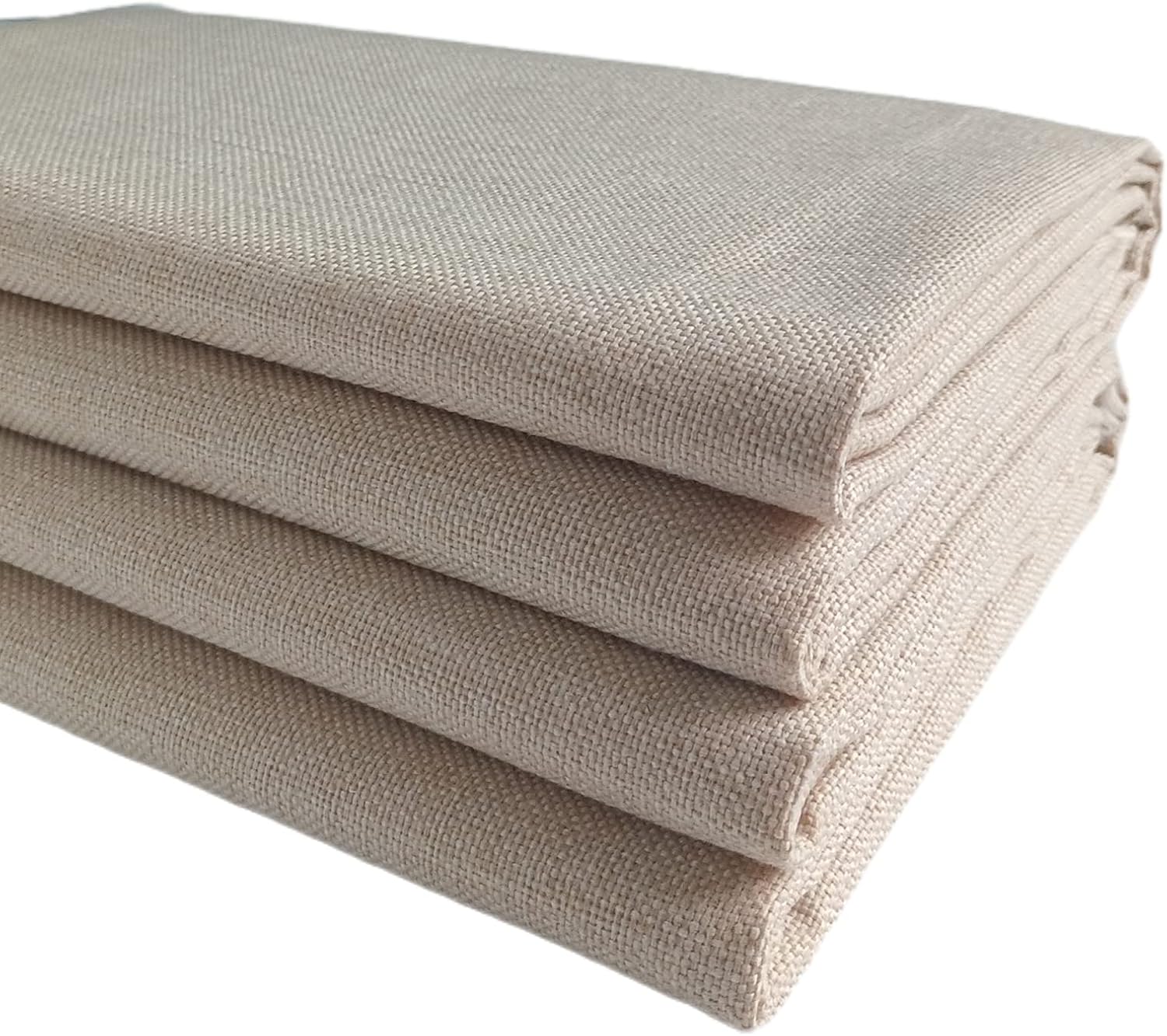 TinaKim Canvas Upholstery Fabric, Faux Linen Type Cloth Material,for Couch Chair Seat Repair (Beige 3, 2 Yard (57x 72 inch))