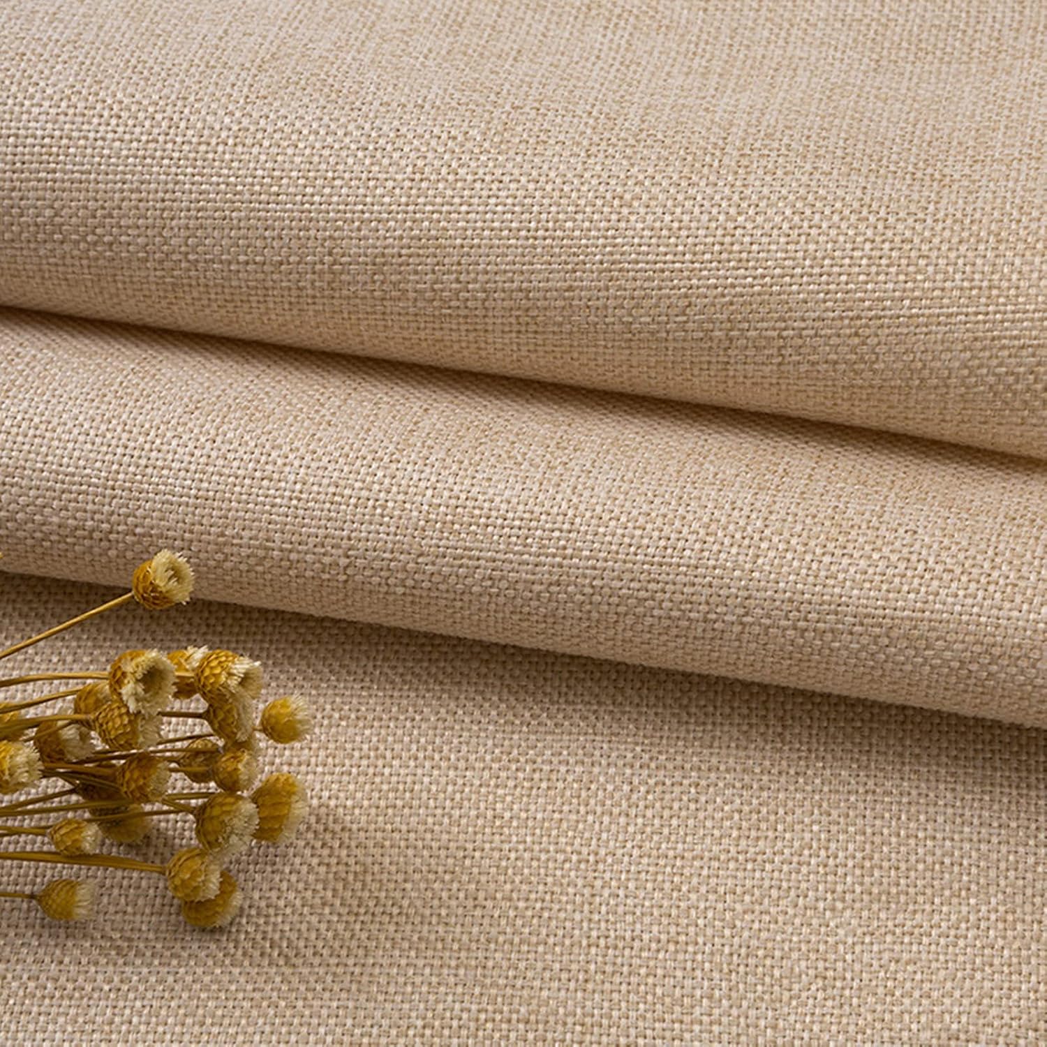 Alternative view of TinaKim Canvas Upholstery Fabric, Faux Linen Type Cloth Material,for Couch Chair Seat Repair (Beige 3, 2 Yard (57x 72 inch))