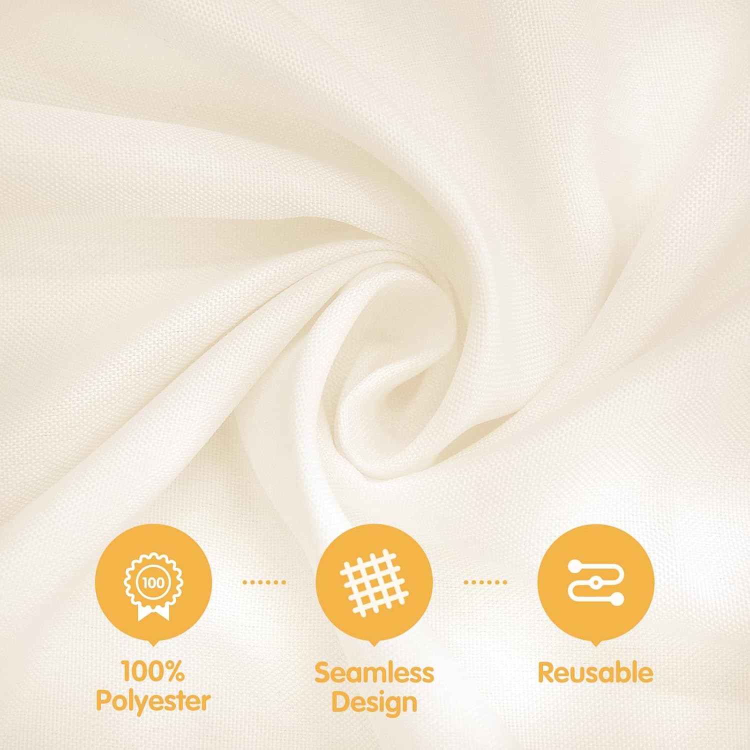 BRILLMAX 6 Pack Ivory Tablecloths 60 x 102 Inch for 6ft Rectangle Tables - 150 GSM Polyester Fabric, 15" Standard Drop, Water, Stain & Wrinkle Resistant Cloth Cover for Wedding Banquet Dining Buffet