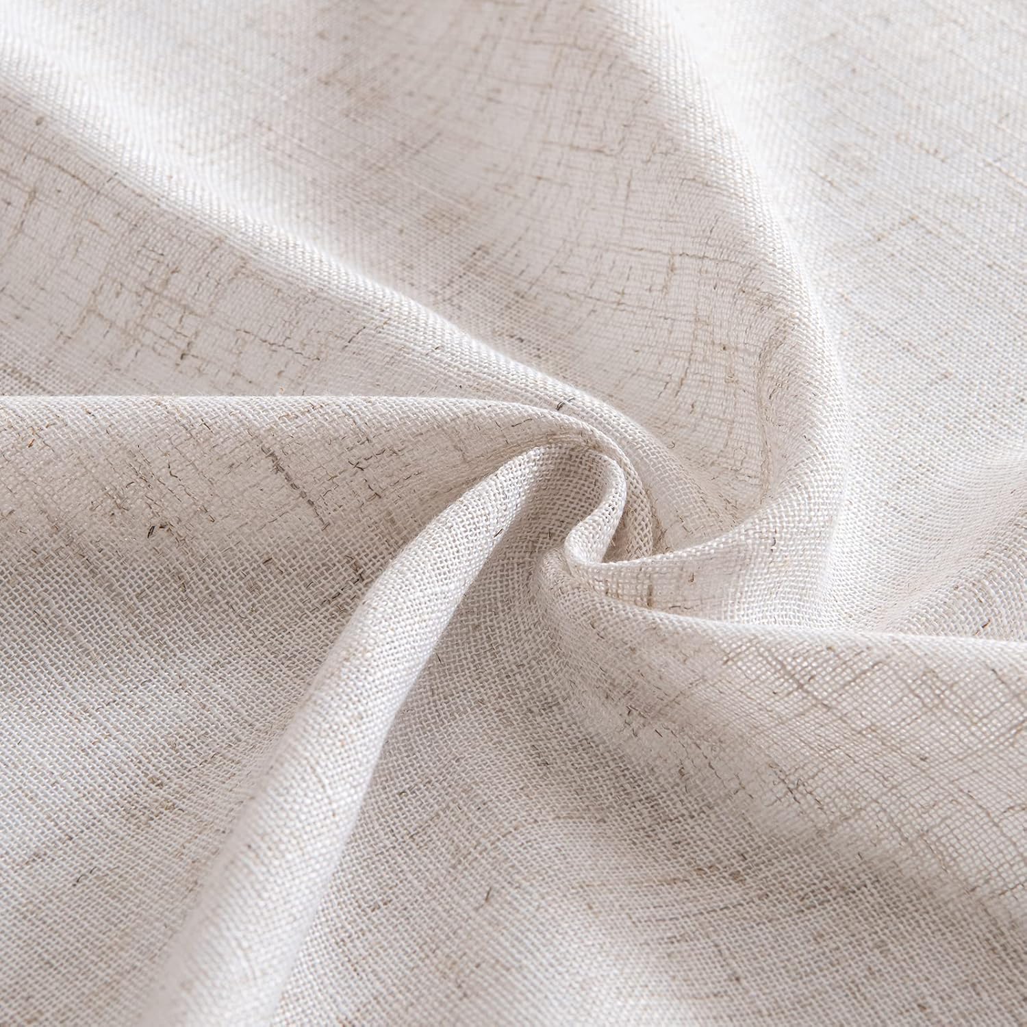 MIULEE Natural White Linen Curtains 84 Inch Long for Bedroom Living Room, Soft Thick Linen Textured Window Drapes Semi Sheer Light Filtering Rod Pocket Back Tab Neutral Farmhouse Cream Ivory 2 Panels - Image 7