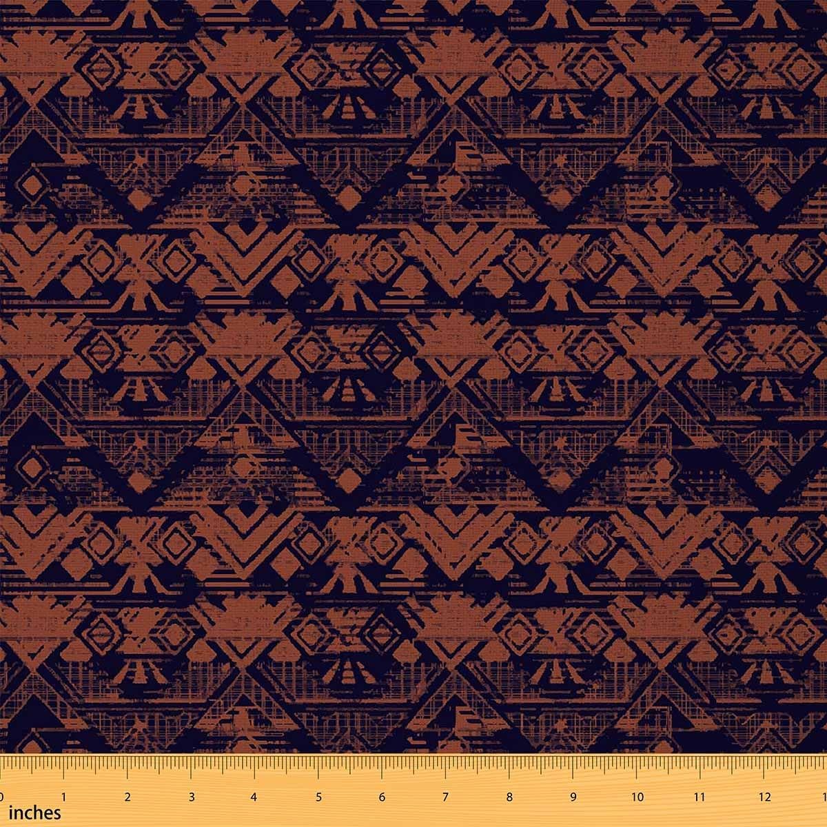 Boho Fabric by The Yard Bohemian Wavy Upholstery Fabric Rainbow Embroidered Waves Print Decorative Fabric Geometric Tribal Ethnic Colorful Abstract Polyester Indoor Outdoor Fabric, 1 Yard - Image 9