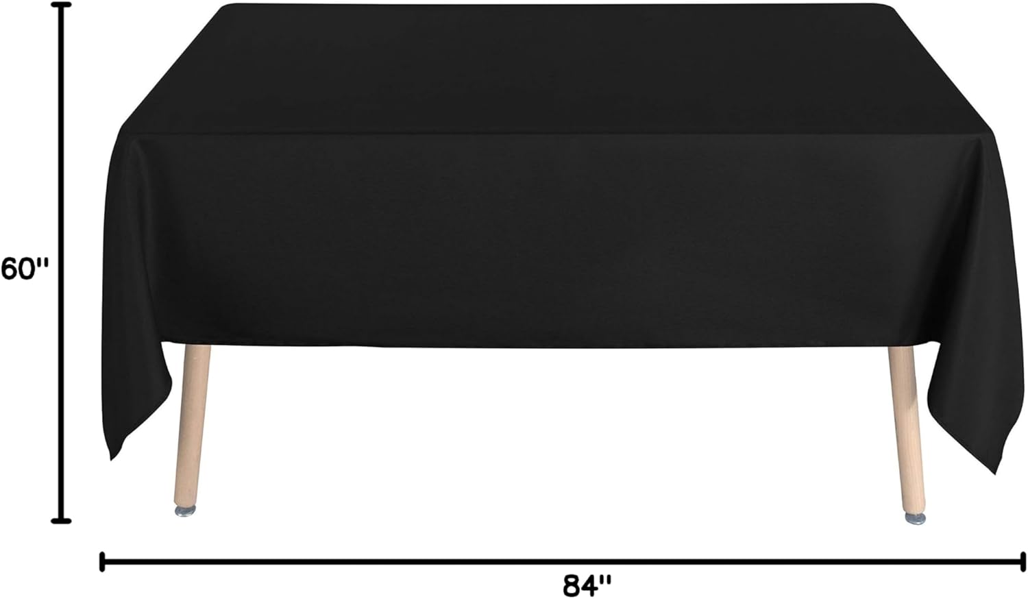 Alternative view of sancua Rectangle Tablecloth - 60 x 84 Inch - Stain and Wrinkle Resistant Washable Polyester Table Cloth, Decorative Fabric Table Cover for Dining Tables, Buffet Parties and Camping, Black