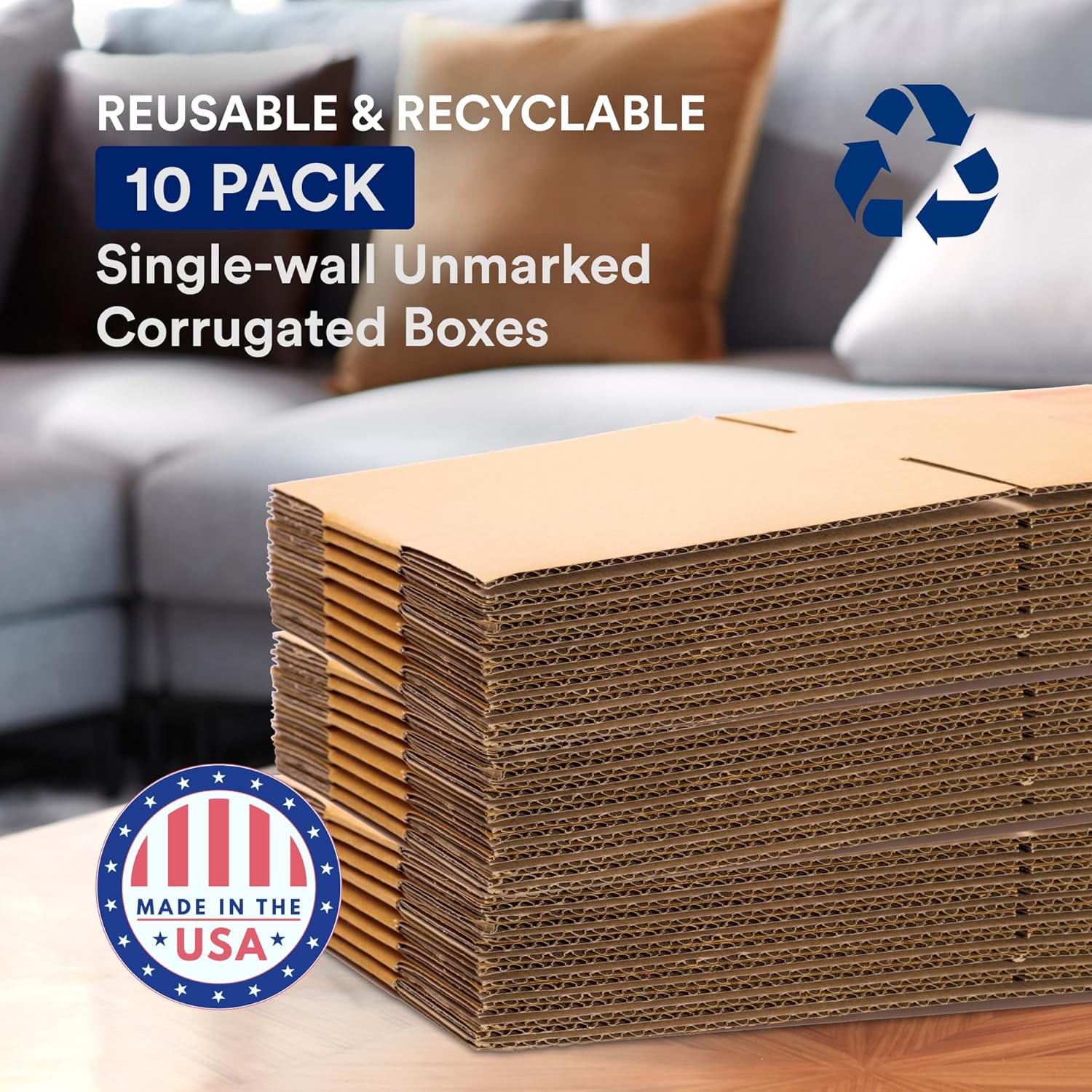 Alternative view of BOX USA Moving Boxes Medium 18"L x 14"W x 12"H 10-Pack | Corrugated Cardboard Box for Shipping, Mailing, Packing, Packaging and Storage 18x14x12