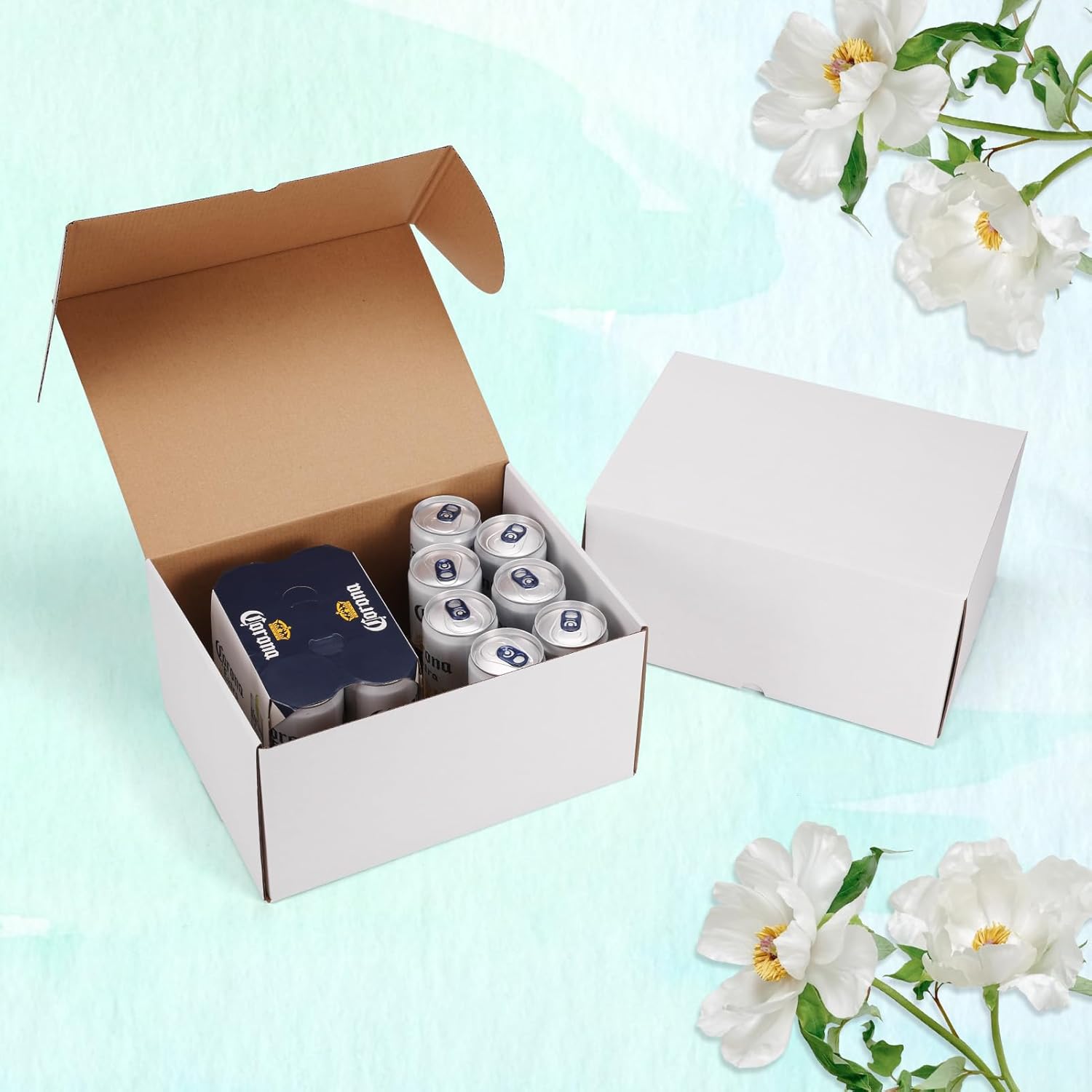 WIFTREY 12x9x6 inches White Shipping Boxes pack of 15, Corrugated Cardboard Boxes 12 x 9 x 6 for Packaging Small Business, Moving, Mailing