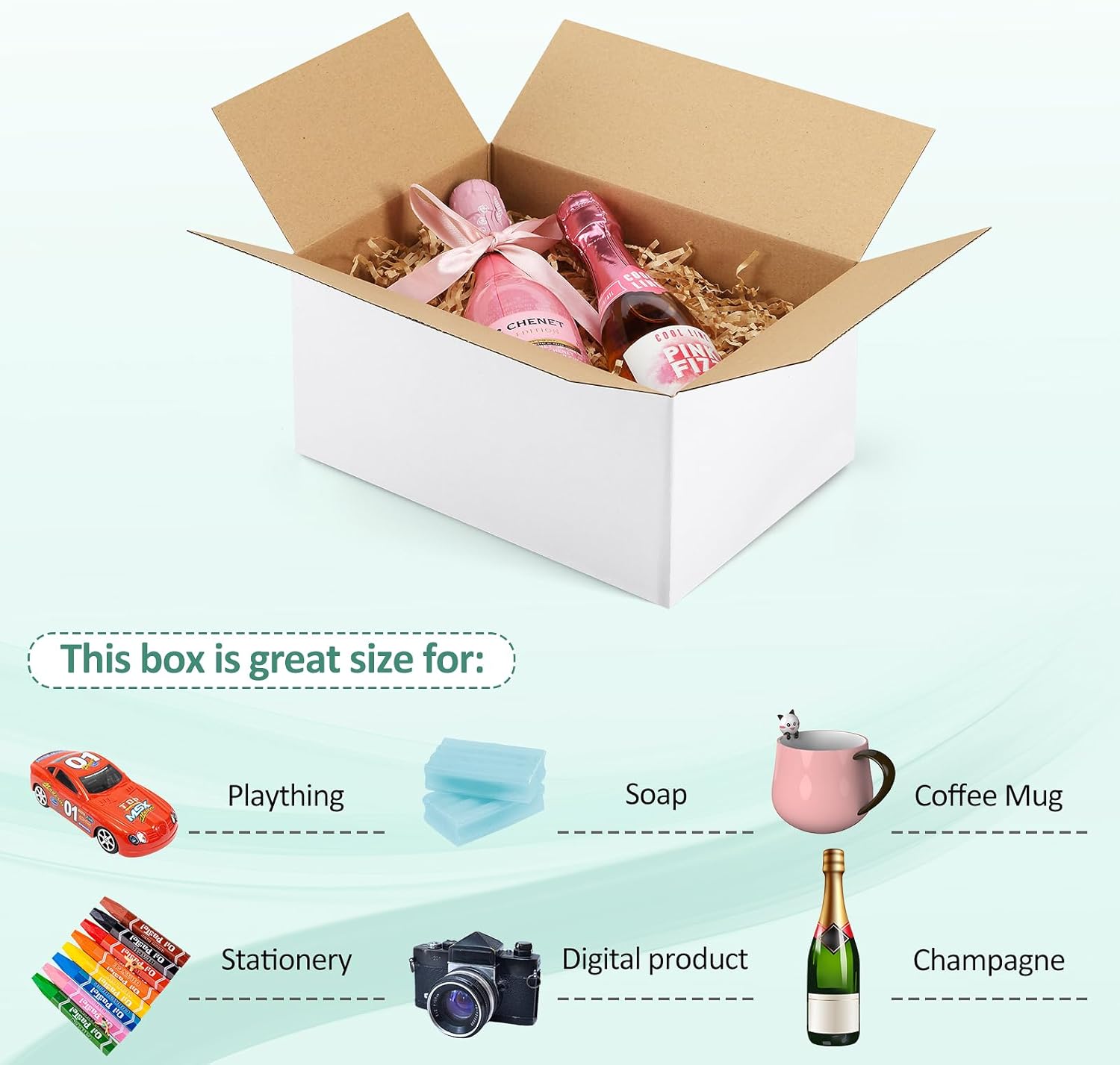 Eupako 10x7x5-Small-Shipping-Boxes-30-Pack-White-Corrugated-Box-Mailers, Cardboard Boxes for Packaging Small Business, Mailing - Image 3