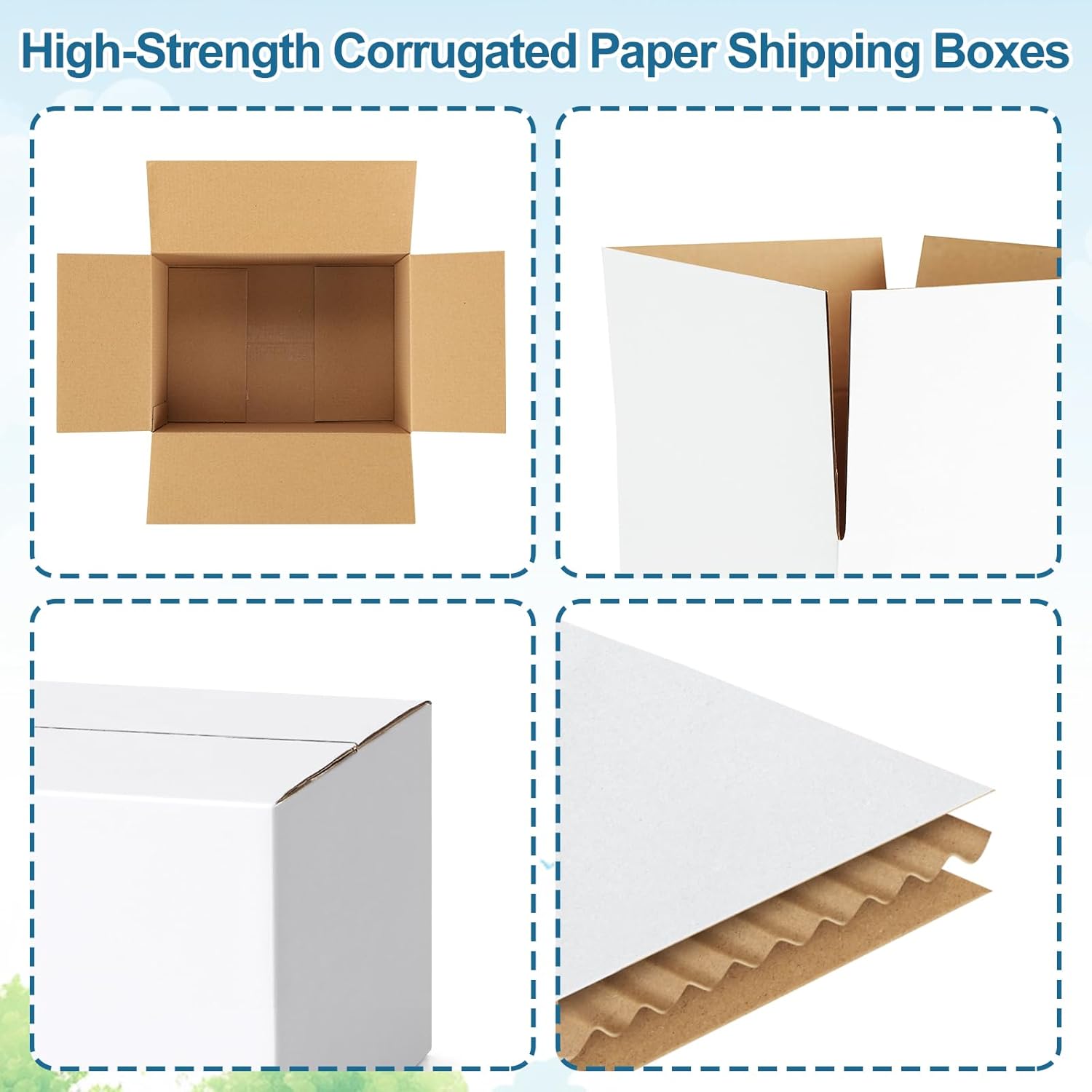 Famagic 10 Pack 10x7x5 Inch Small Shipping Boxes White Corrugated Cardboard Boxes Mailer for Small Business, Mailing Boxes for Packaging Bulk - Image 4