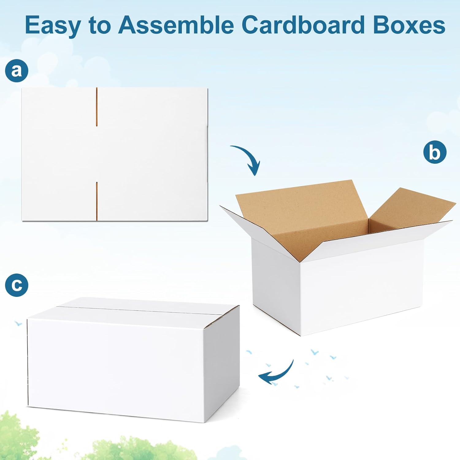 Famagic 10 Pack 10x7x5 Inch Small Shipping Boxes White Corrugated Cardboard Boxes Mailer for Small Business, Mailing Boxes for Packaging Bulk - Image 6