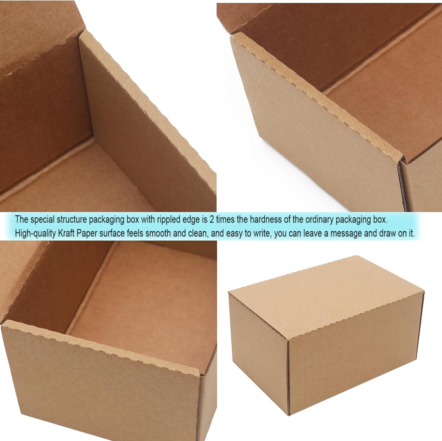 Alternative view of 10 Pack Small Shipping Boxes 6x4x3'' Corrugated Small Cardboard Boxes for Shipping, Recyclable Packaging Boxes for Business, Mailer, Gift Packing, Crafts Packing, Jewelry Box, Brown