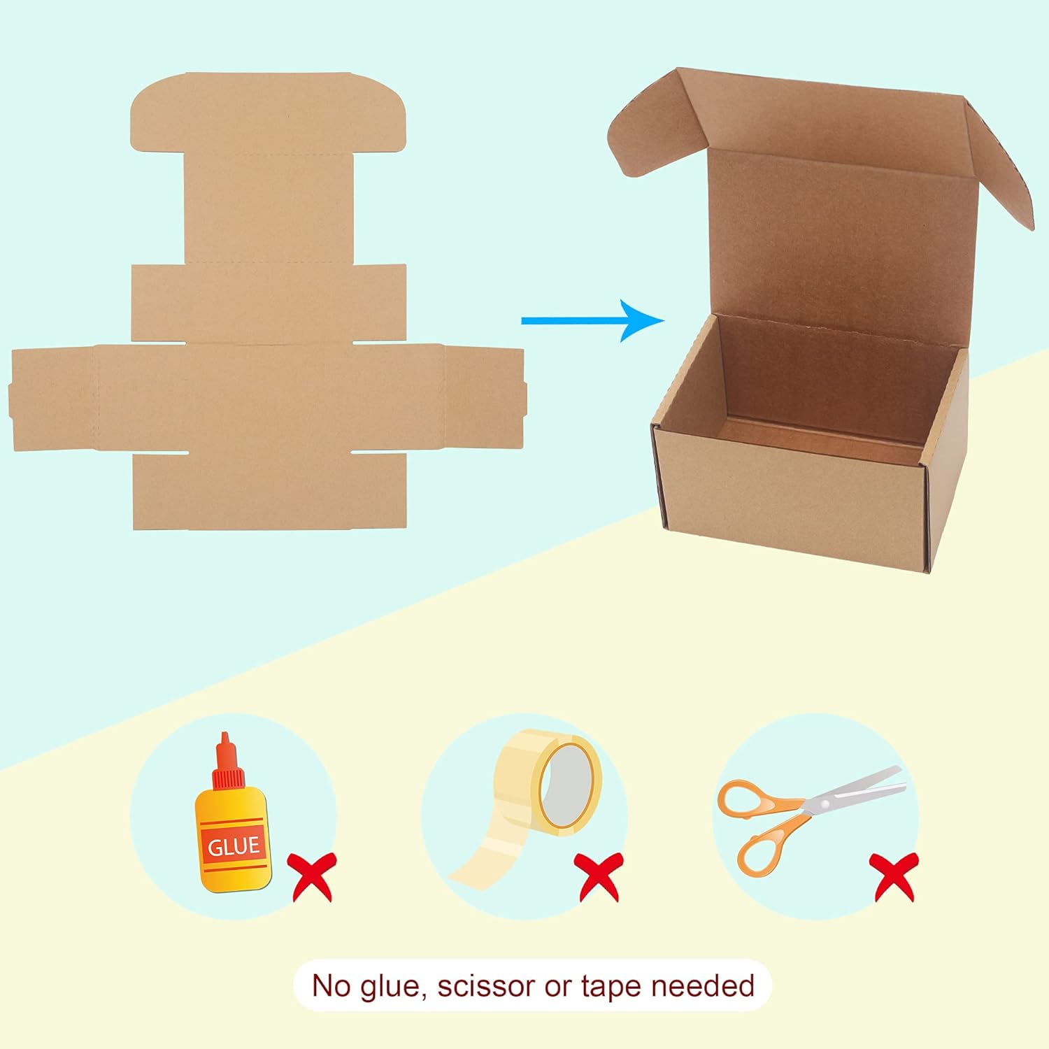 10 Pack Small Shipping Boxes 6x4x3'' Corrugated Small Cardboard Boxes for Shipping, Recyclable Packaging Boxes for Business, Mailer, Gift Packing, Crafts Packing, Jewelry Box, Brown - Image 6