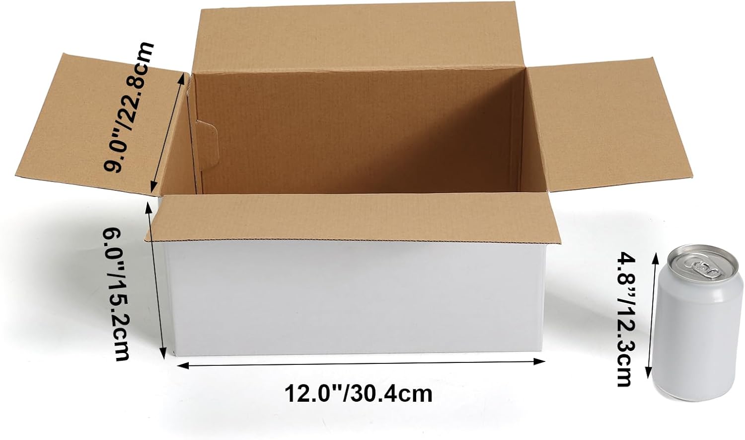 Alternative view of CRUGLA 12x9x6 White Shipping Boxes Set of 15, White Corrugated Cardboard Boxes for Small Business Shipping Mailing Packing