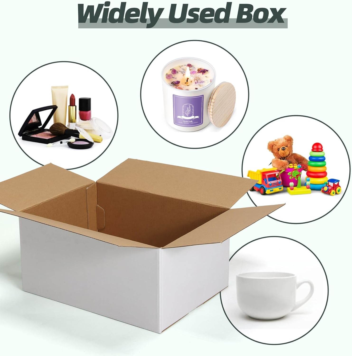 CRUGLA 12x9x6 White Shipping Boxes Set of 15, White Corrugated Cardboard Boxes for Small Business Shipping Mailing Packing - Image 4