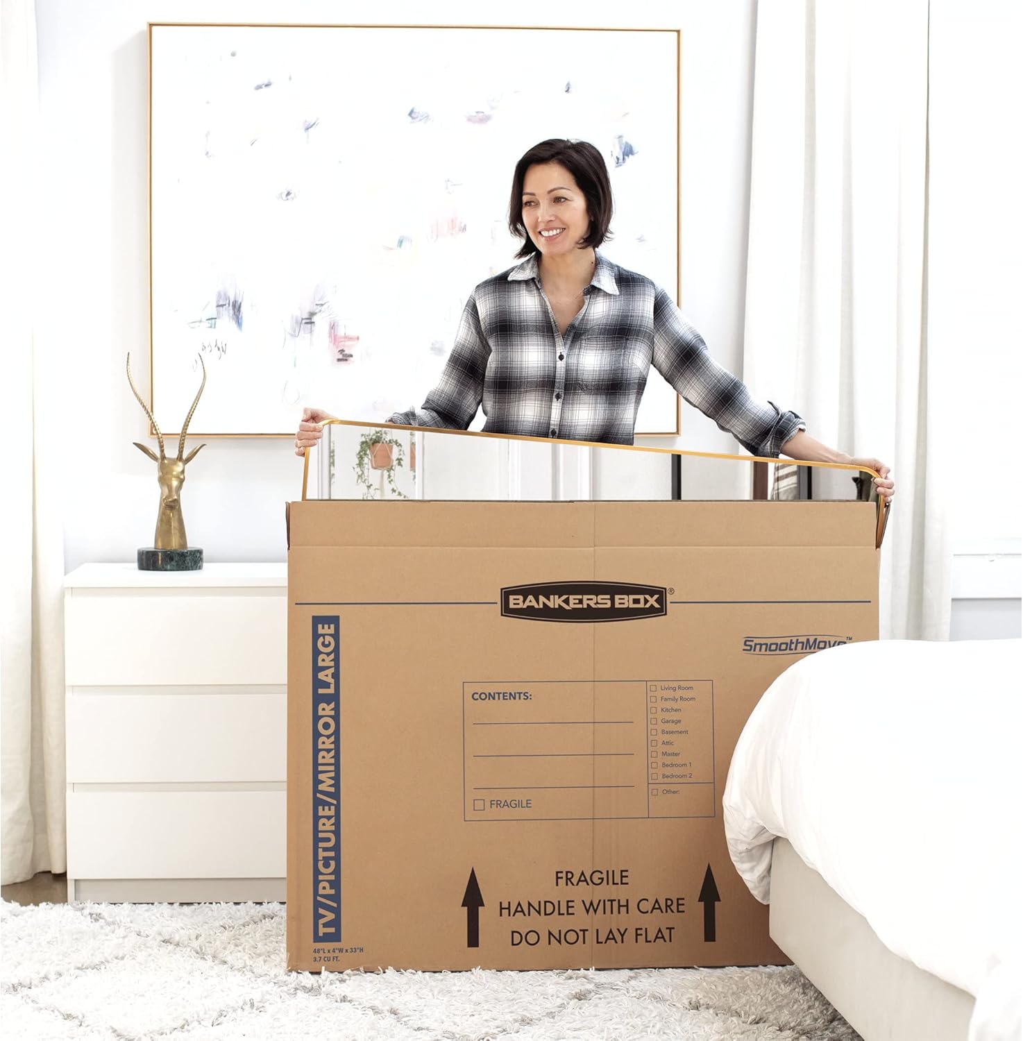 Bankers Box Large - up to 55" TV/Picture/Mirror - Moving Box 4 Pack, 48-in x 4-in x 33-in (7711301)