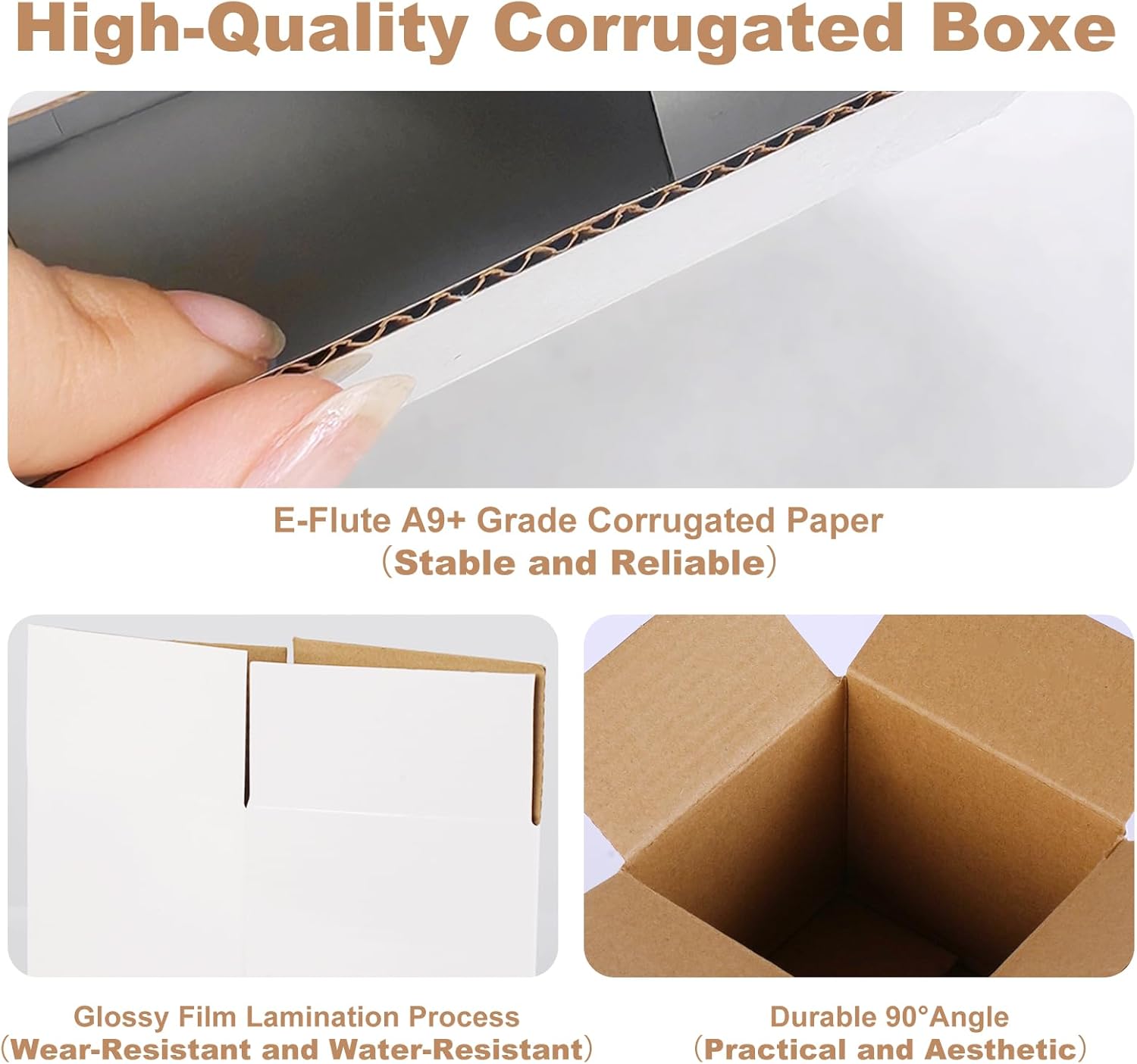 Alternative view of Shipping Boxes,3.5x3.5x3.5 inches 6 PCS Small Shipping Boxes,White Corrugated Cardboard Boxes for Packing, Mailing, Moving,Gifts & Storage,Heavy-Duty（White ）
