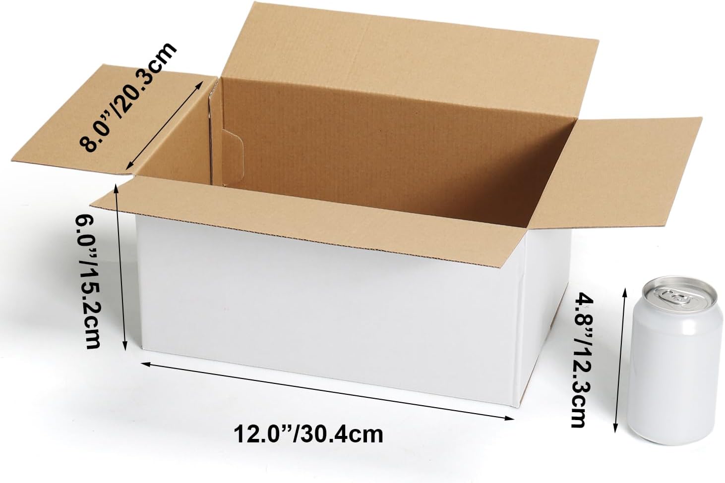 Alternative view of CRUGLA 12x8x6 White Shipping Boxes Set of 15, White Corrugated Cardboard Boxes for Small Business Shipping Mailing Packing