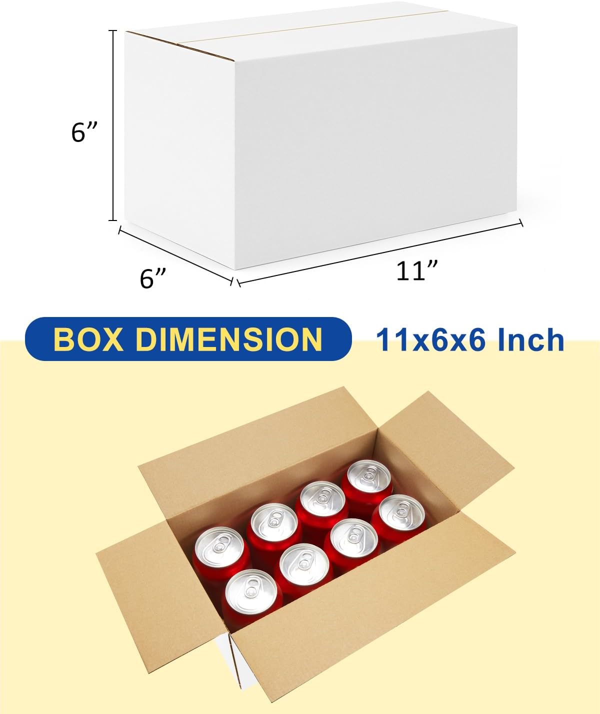 Alternative view of Poever Shipping-Boxes-11x6x6 Inches: 40 Pack Shipping-Boxes-Mailers, White Corrugated-Cardboard-Boxes for Packing Small Business Mailing