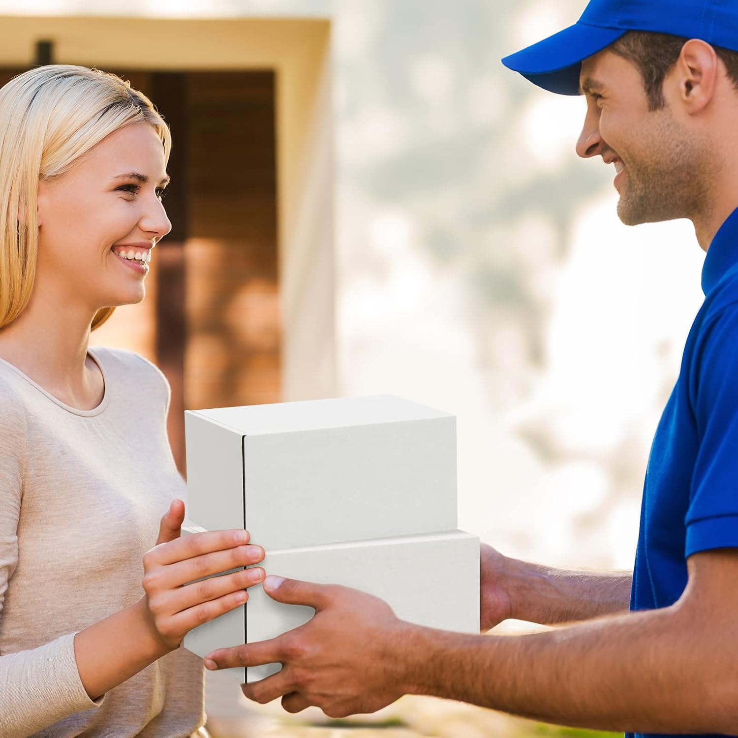 Poever Shipping Boxes 6x4x3 inches Small Mailing Boxes 25 Pack White Cardboard Corrugated Box Mailers