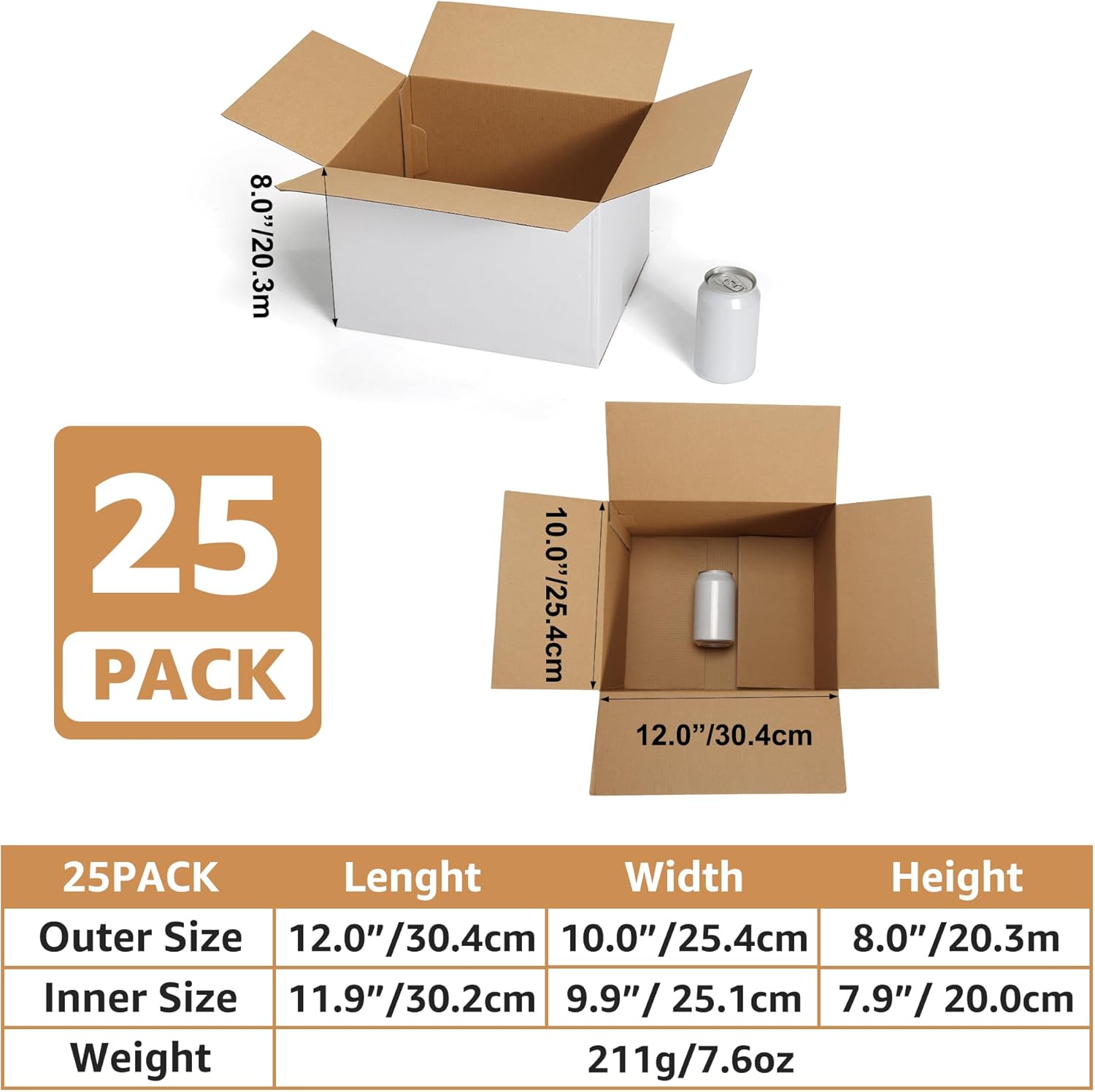 Alternative view of EXYGLO 15 Pack 12x10x8 Shipping Boxes for Small Business, White Corrugated Cardboard Small Box for Packaging, Moving, Mailing, and Storing