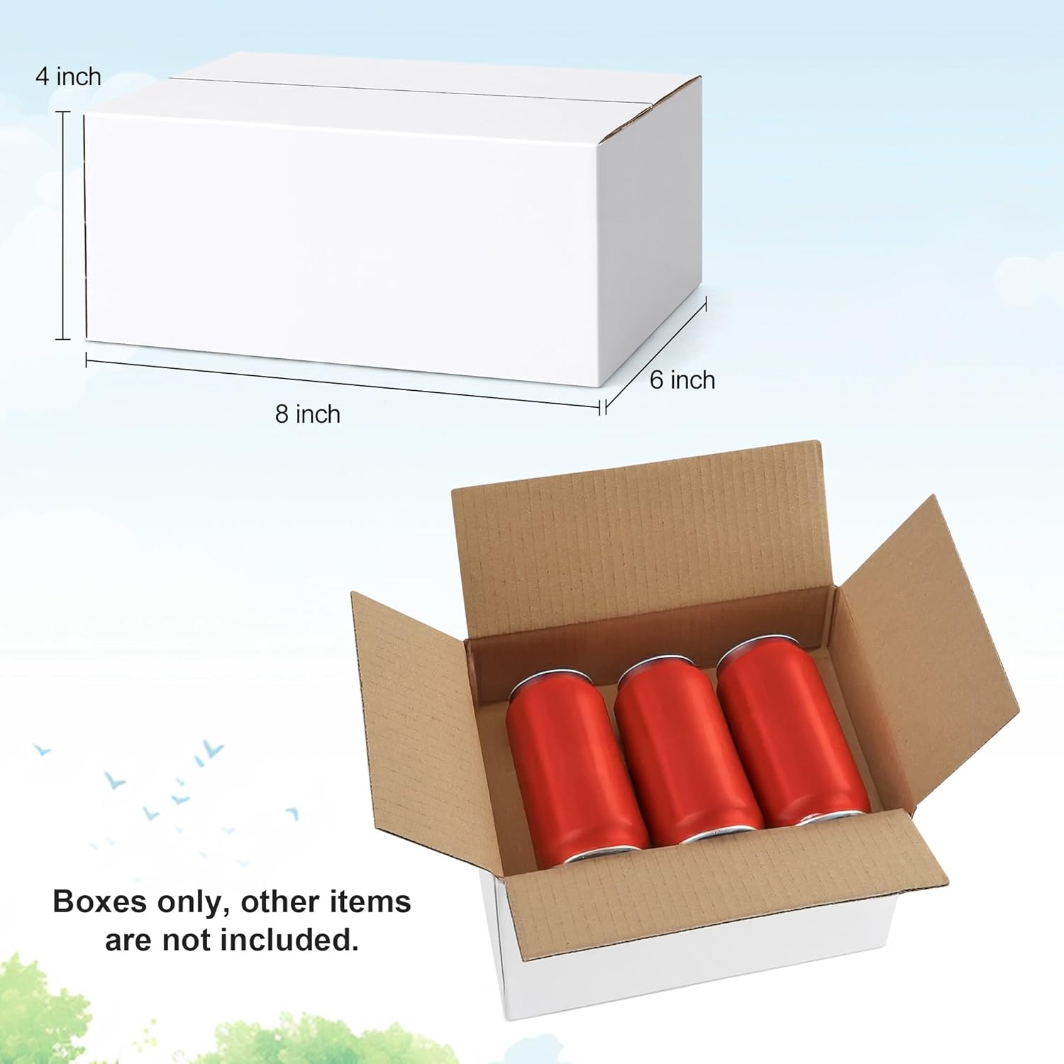 Alternative view of Famagic 10 Pack 8x6x4 Inch Small Shipping Boxes White Corrugated Cardboard Boxes Mailer for Small Business, Mailing Boxes for Packaging Bulk