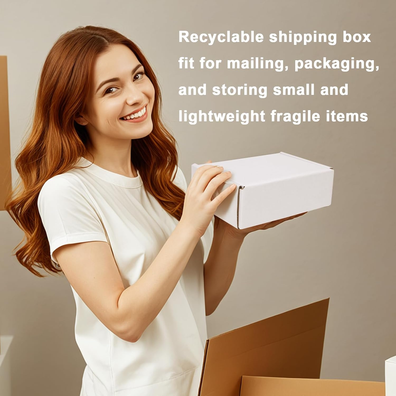 MEBRUDY 6x4x2 Inches Shipping Boxes Pack of 50, Small Corrugated Cardboard Box for Mailing Mailer Packing, White - Image 4