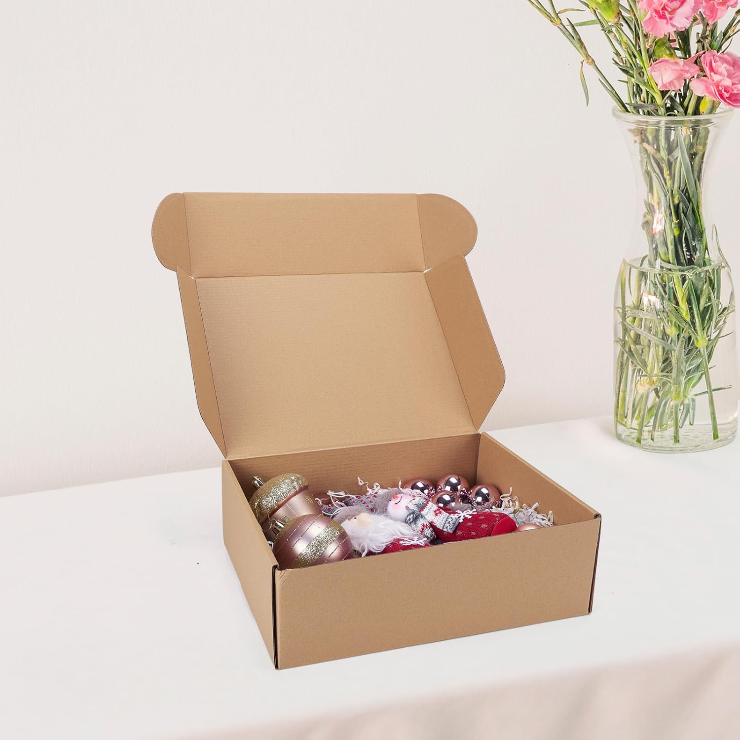 Serwrsw 12x9x4 Shipping Boxes Set of 6, Medium Cardboard Boxes for Packaging, Brown Mailing for Small Business