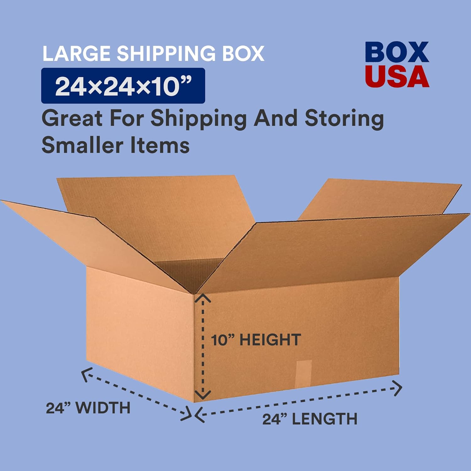 Alternative view of BOX USA Moving Boxes Large 24"L x 24"W x 10"H 10-Pack, Cardboard Box for Shipping, Moving, Mailing, Packing, Packaging and Storage