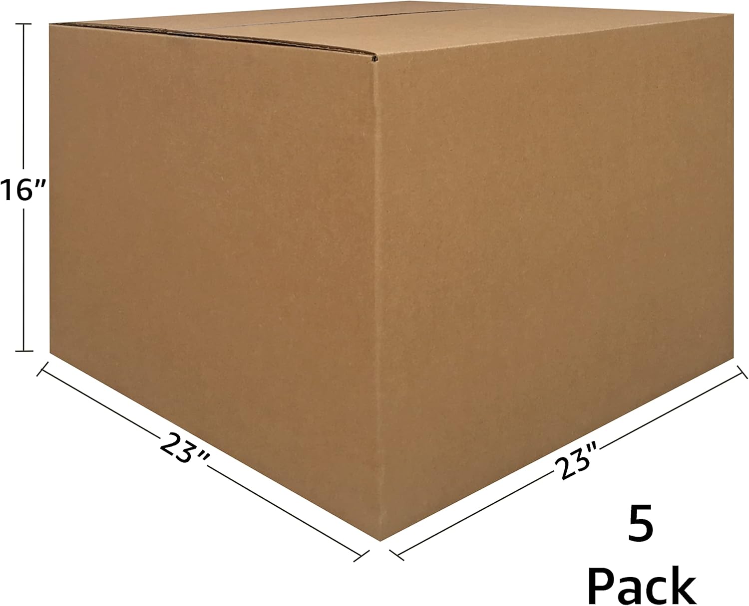 uBoxes Extra Large (Pack of 5) 23" x 23" x 16" Standard Corrugated Moving Box, Brown Corrugated