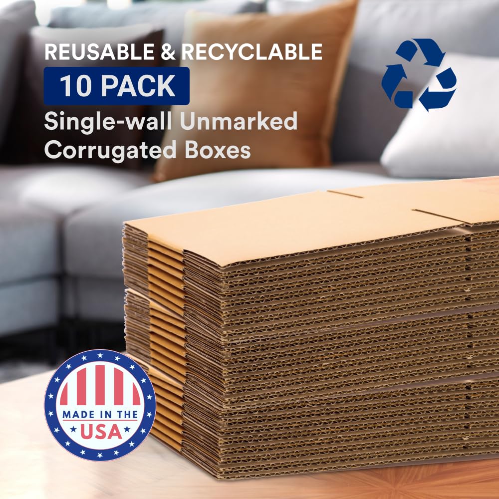 Alternative view of BOX USA Moving Boxes Large 23"L x 17"W x 12"H 10-Pack - Corrugated Cardboard Box for Shipping, Mailing, Packing, Packaging and Storage