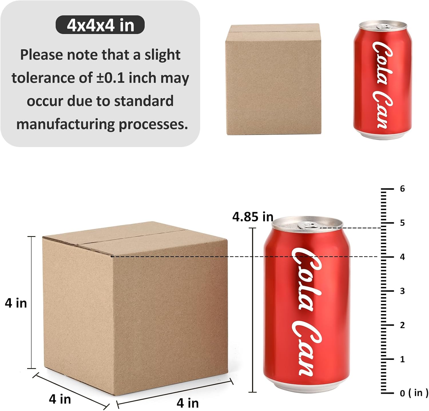 Alternative view of Eupako 4x4x4" Cardboard Box Mailers 25 Pack Brown Cube Corrugated Small Shipping Boxes for Mailing