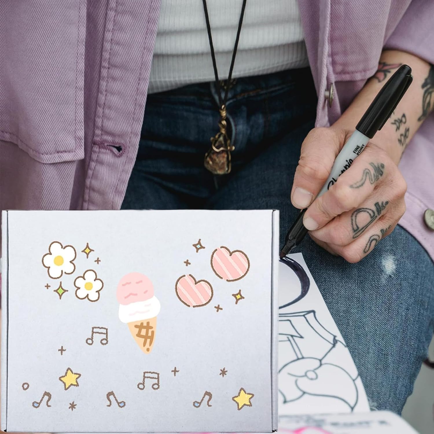 ZxeluPapr 50 Pack 6x4x3 Small Shipping Boxes, White Corrugated Cardboard Packaging Box for Small Business