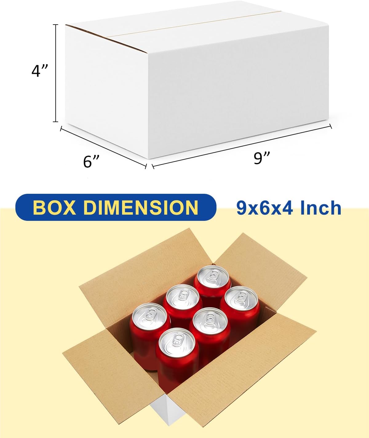 Alternative view of Poever 40-Pack-Small-Shipping-Boxes-9x6x4, Corrugated-Cardboard-Boxes-for-Packaging-Small-Business, White-Boxes-Mailers