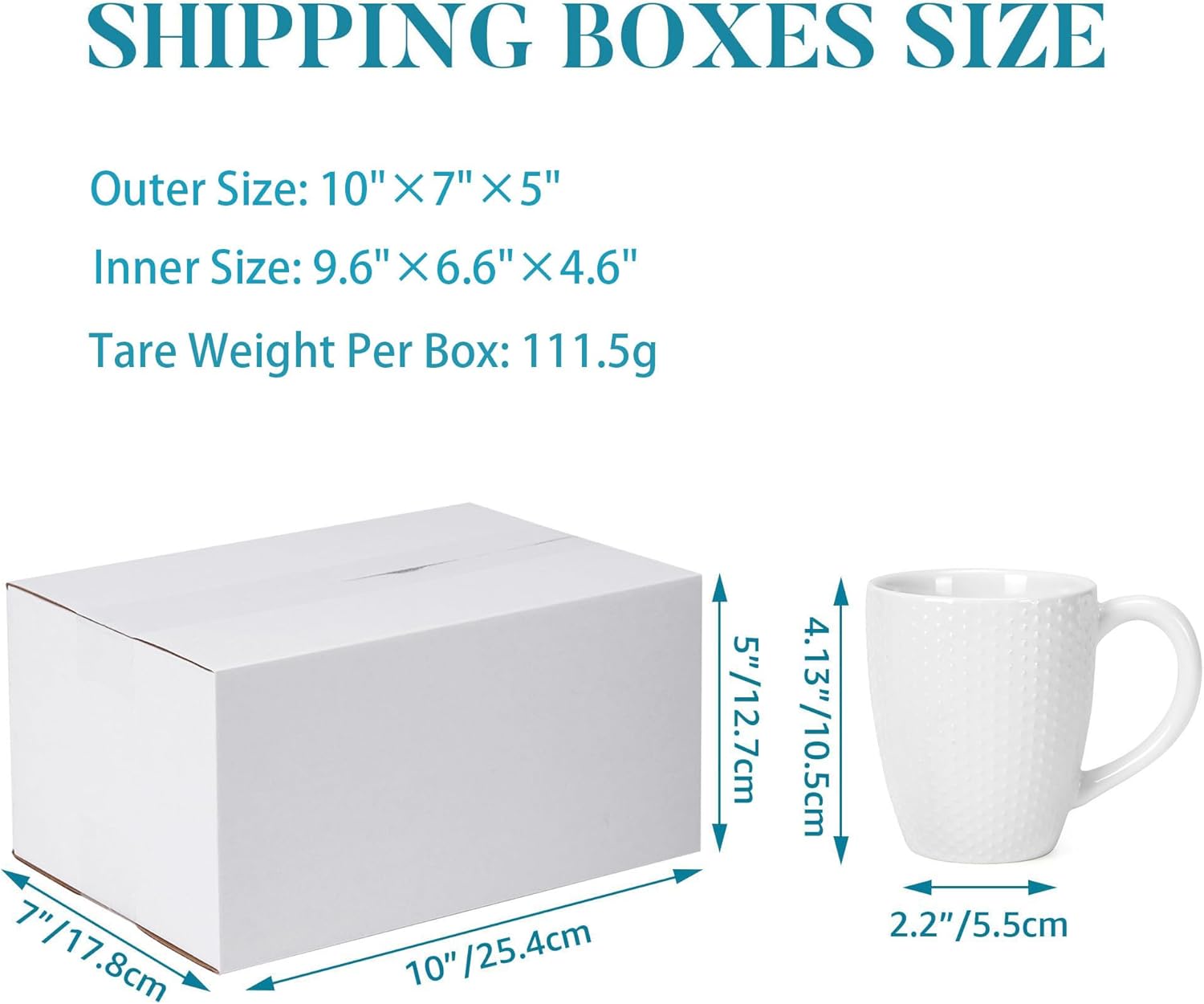 SPEPLA Shipping Boxes 10x7x5 Set of 6, White Corrugated Cardboard Box for Mailing Business Packaging