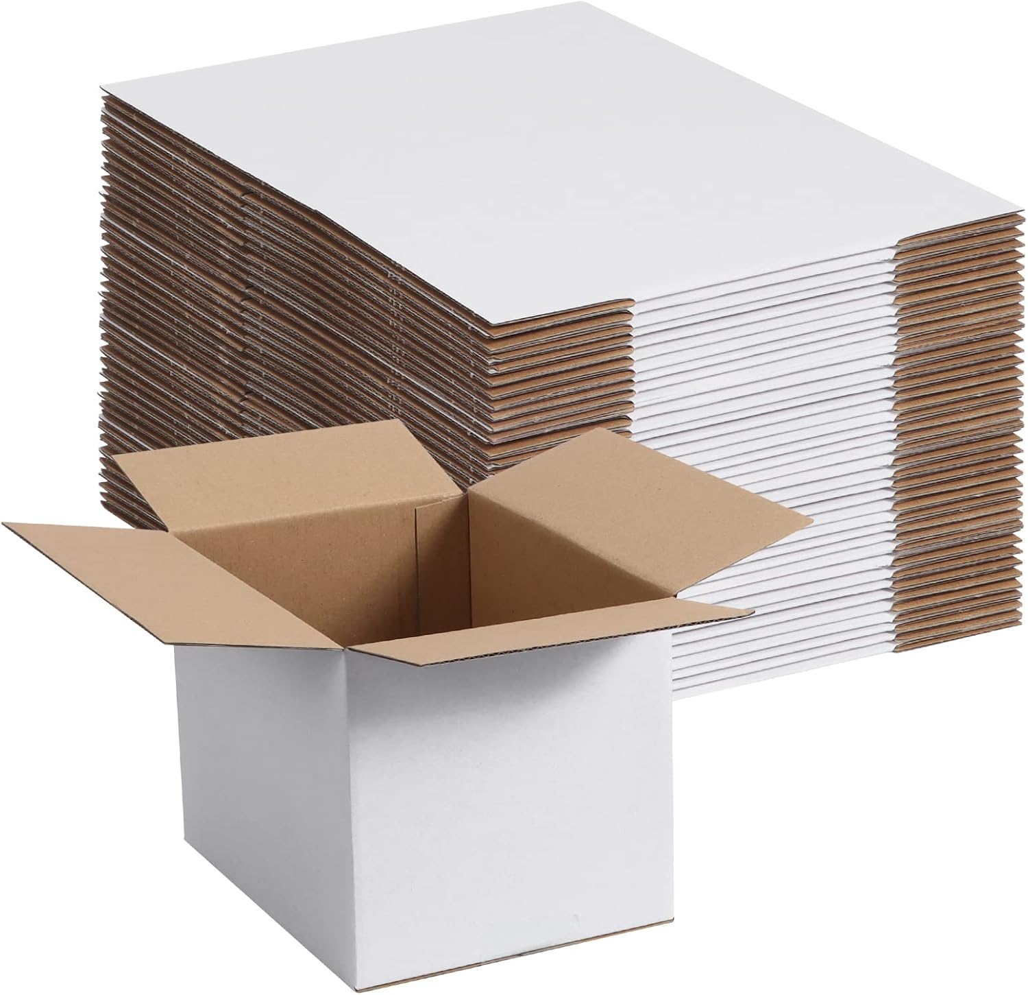 SPEPLA 40 Pack Small Shipping Boxes 8x6x4 Inches, White Corrugated Cardboard Mailing Box for Shipping, Packing, Business - Image 9