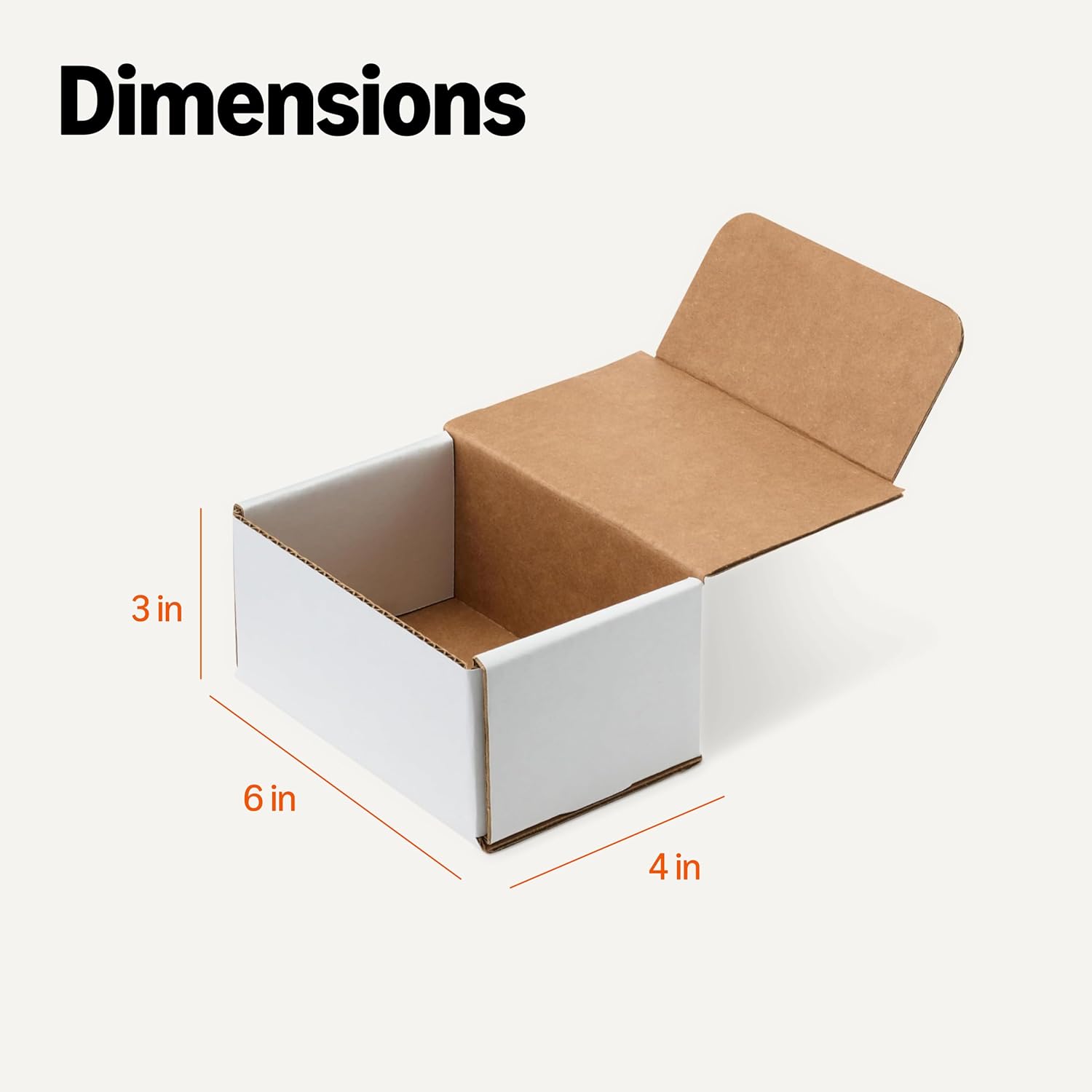 Amazon Basics Cardboard Shipping Boxes, Mailer Boxes, 50 Pack, White, 6" x 4" x 3"