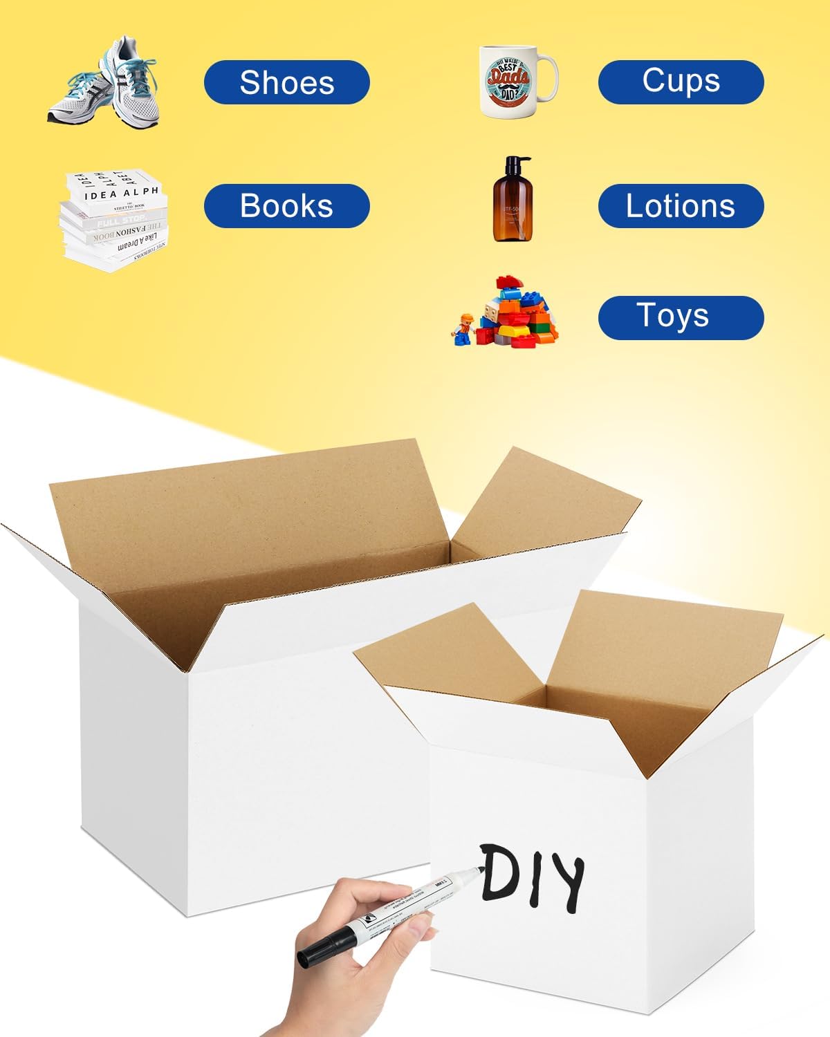 Poever 40-Pack-Small-Shipping-Boxes-9x6x4, Corrugated-Cardboard-Boxes-for-Packaging-Small-Business, White-Boxes-Mailers - Image 7