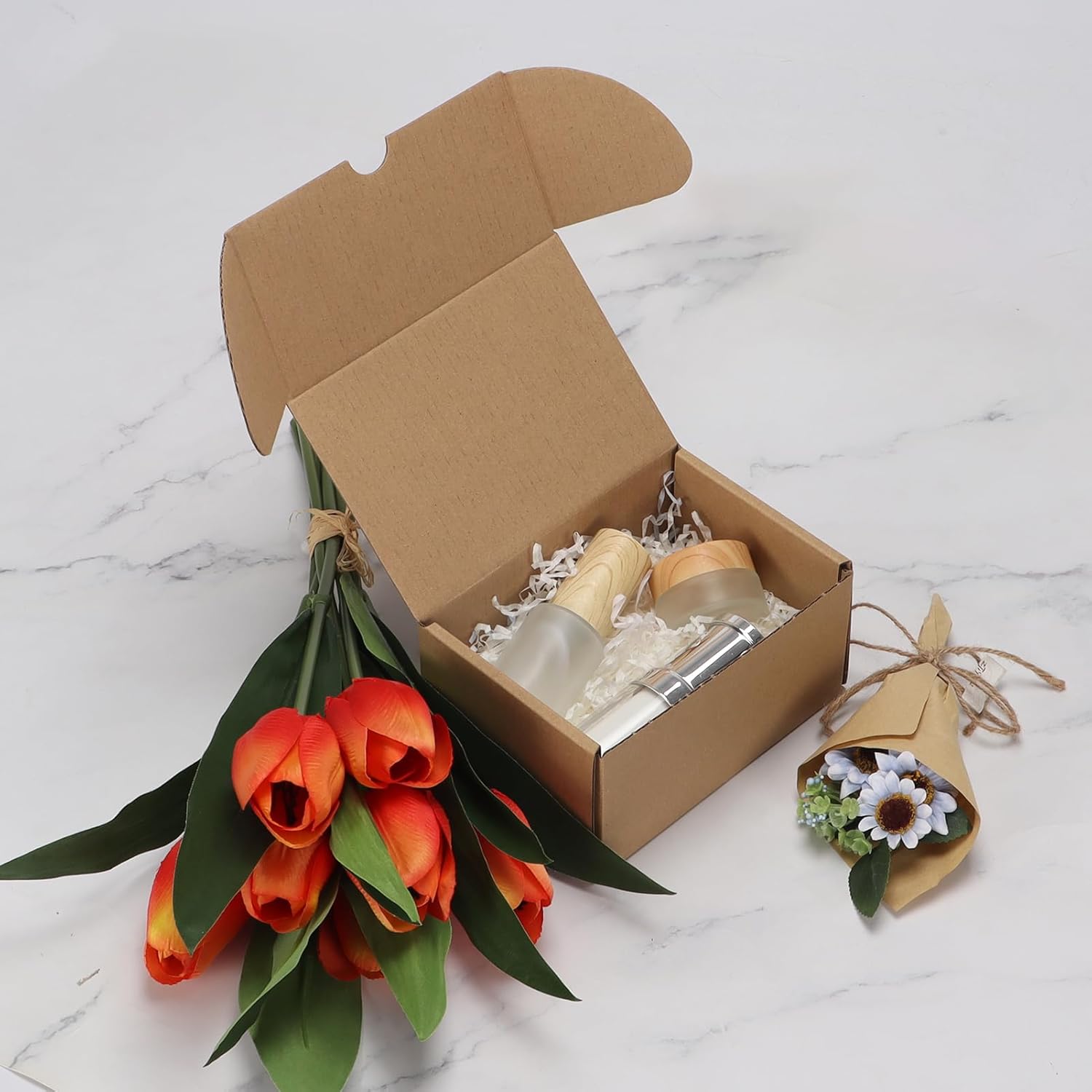 HORLIMER 6x4x3 inches Shipping Boxes Set of 40, Brown Corrugated Cardboard Box for Mailing, Packaging, Small Business