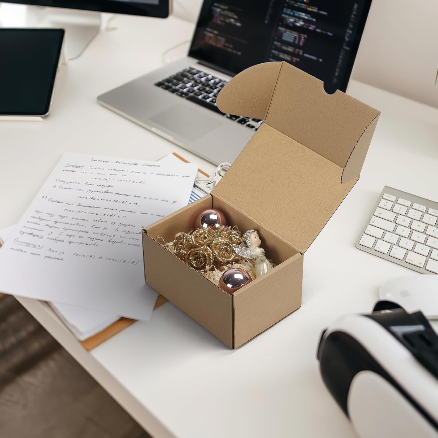 RLAVBL 6x4x3 Small Shipping Boxes Set of 40, Brown Corrugated Cardboard Mailer Box for Packing, Mailing, Business