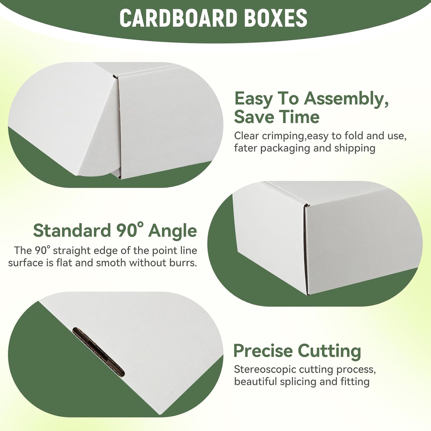 12"x9"x3" Shipping Boxes Set of 1, White Corrugated Cardboard Box Literature Mailer