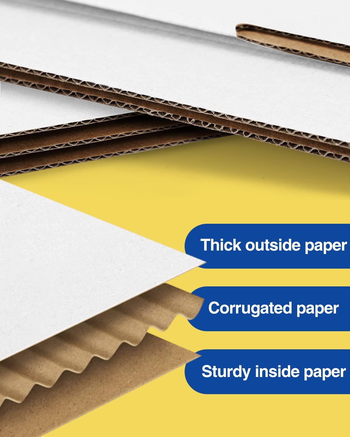 Poever Assorted-Sizes-Shipping-Boxes-45-Pack: 4x4x2 & 6x4x3 & 7x5x2 Small-Shipping-Boxes-Mailers, White Corrugated-Cardboard-Boxes-for-Packing-Small-Business Mailing - Image 3