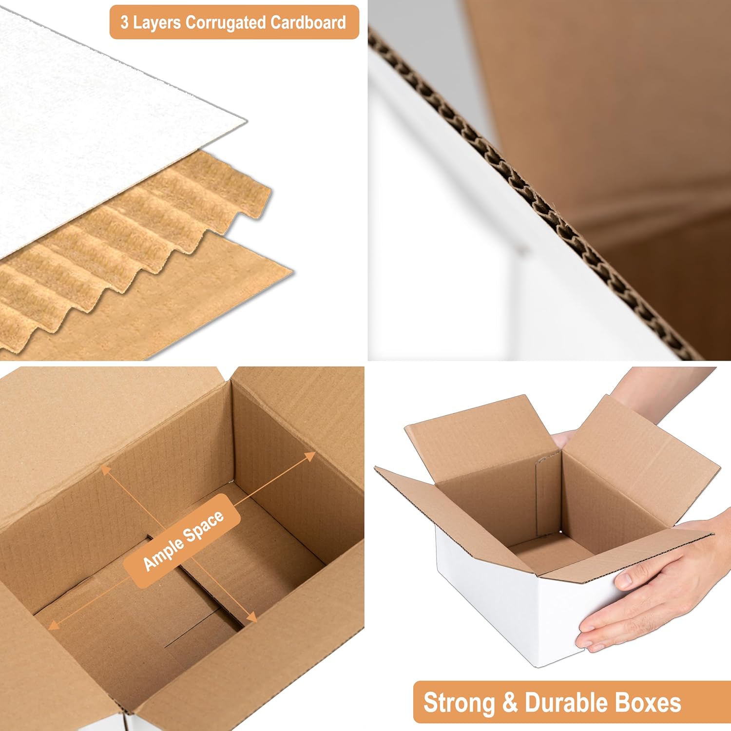 Alternative view of 10 Pack 10x7x5 White Cardboard Shipping Boxes, Medium Mailing Boxes For Small Business for Packing, Moving and Storage