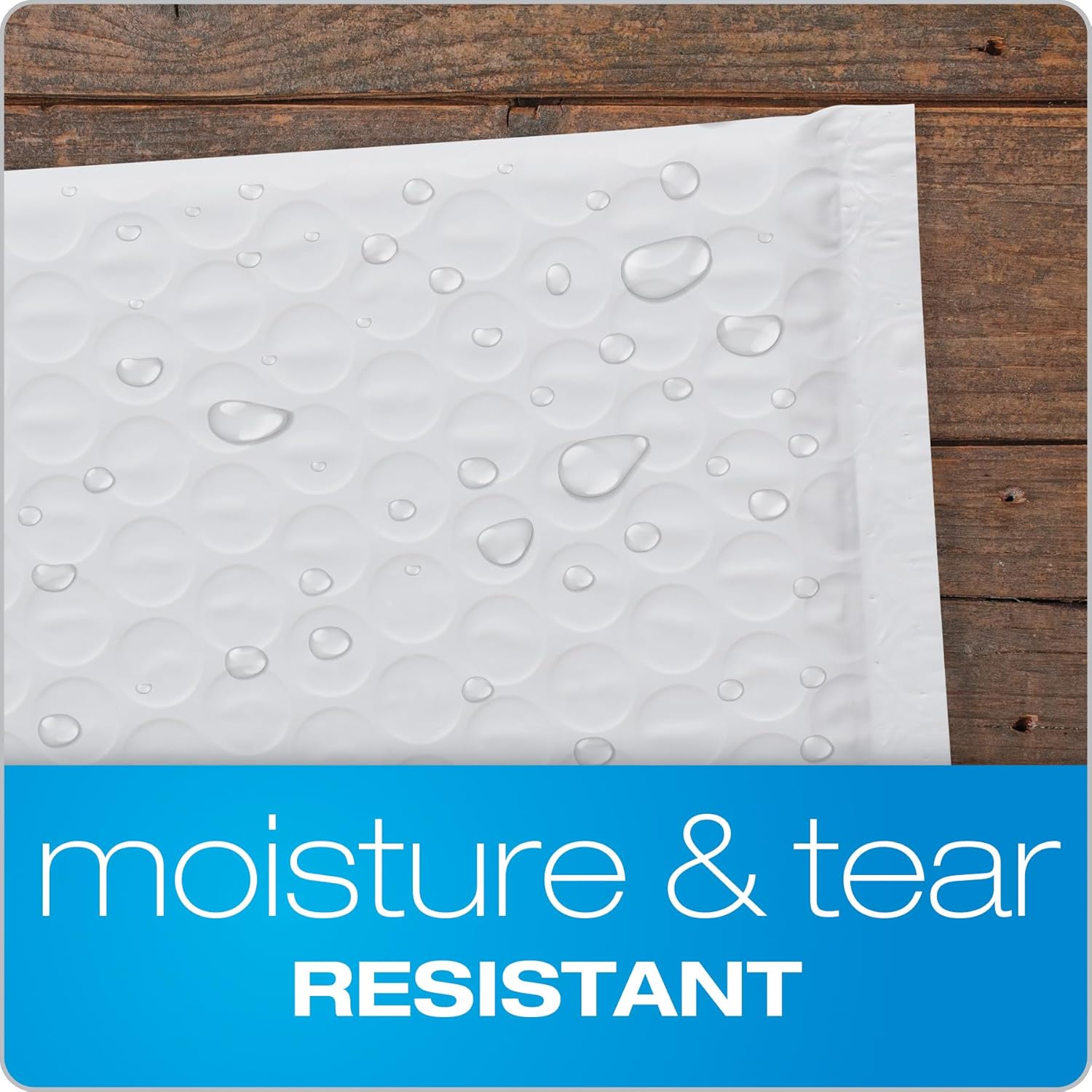 Alternative view of Quality Park Bubble Mailers, 6 x 9 Inch, White Poly Mailers, Padded Envelopes, Shipping Envelopes, Water Resistant, Self Seal, 50 Per Box (QUA85856), Plastic