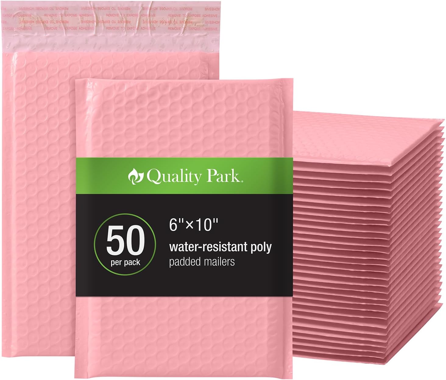 Quality Park Bubble Mailers, 6 x 9 Inch, White Poly Mailers, Padded Envelopes, Shipping Envelopes, Water Resistant, Self Seal, 50 Per Box (QUA85856), Plastic - Image 7