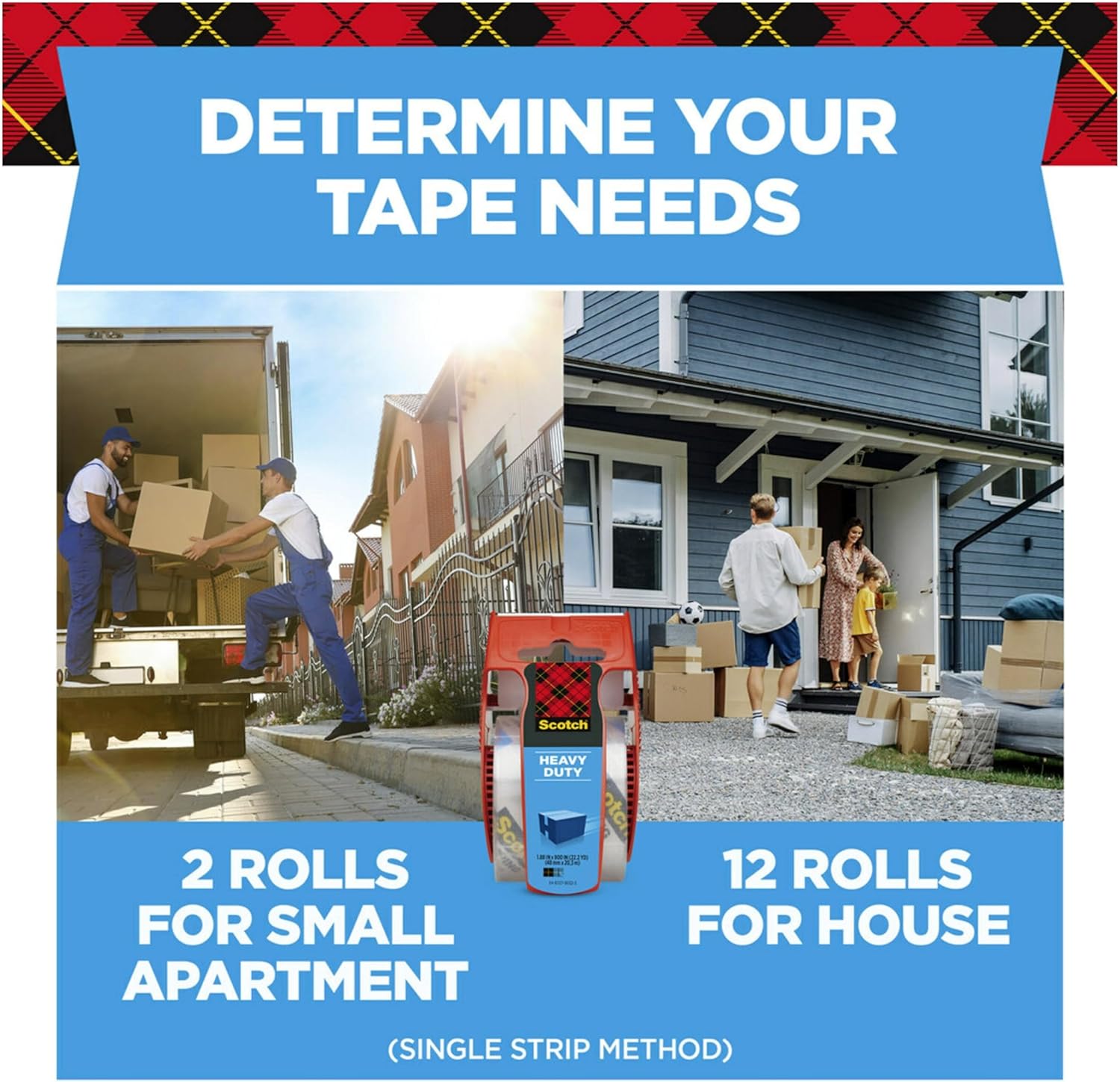 Scotch Heavy Duty Shipping Packing Tape, Clear, Shipping and Packaging Supplies, 1.88 in. x 27.7 yd., 1 Tape Roll with Dispenser - Image 4