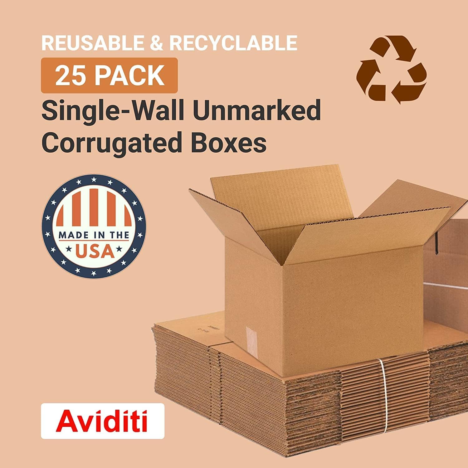 Alternative view of BOX USA Shipping Boxes Medium 12"L x 10"W x 8"H 25-Pack - Corrugated Cardboard Box for Moving, Mailing, Packing, Packaging and Storage