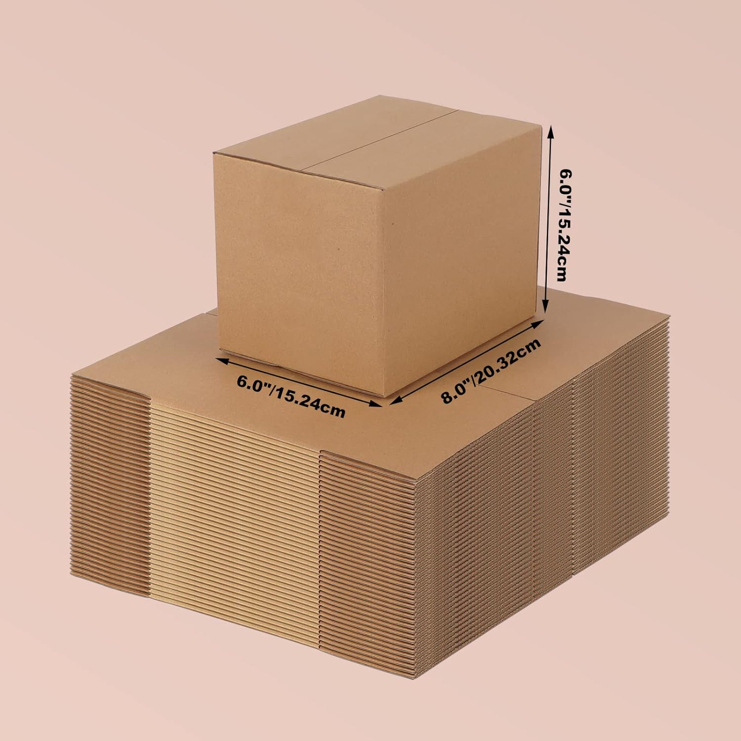 Alternative view of Edenseelake 40 Pack 8x6x6 inches Shipping Boxes Corrugated Cardboard Boxes for Packing, Moving, Mailing, Brown