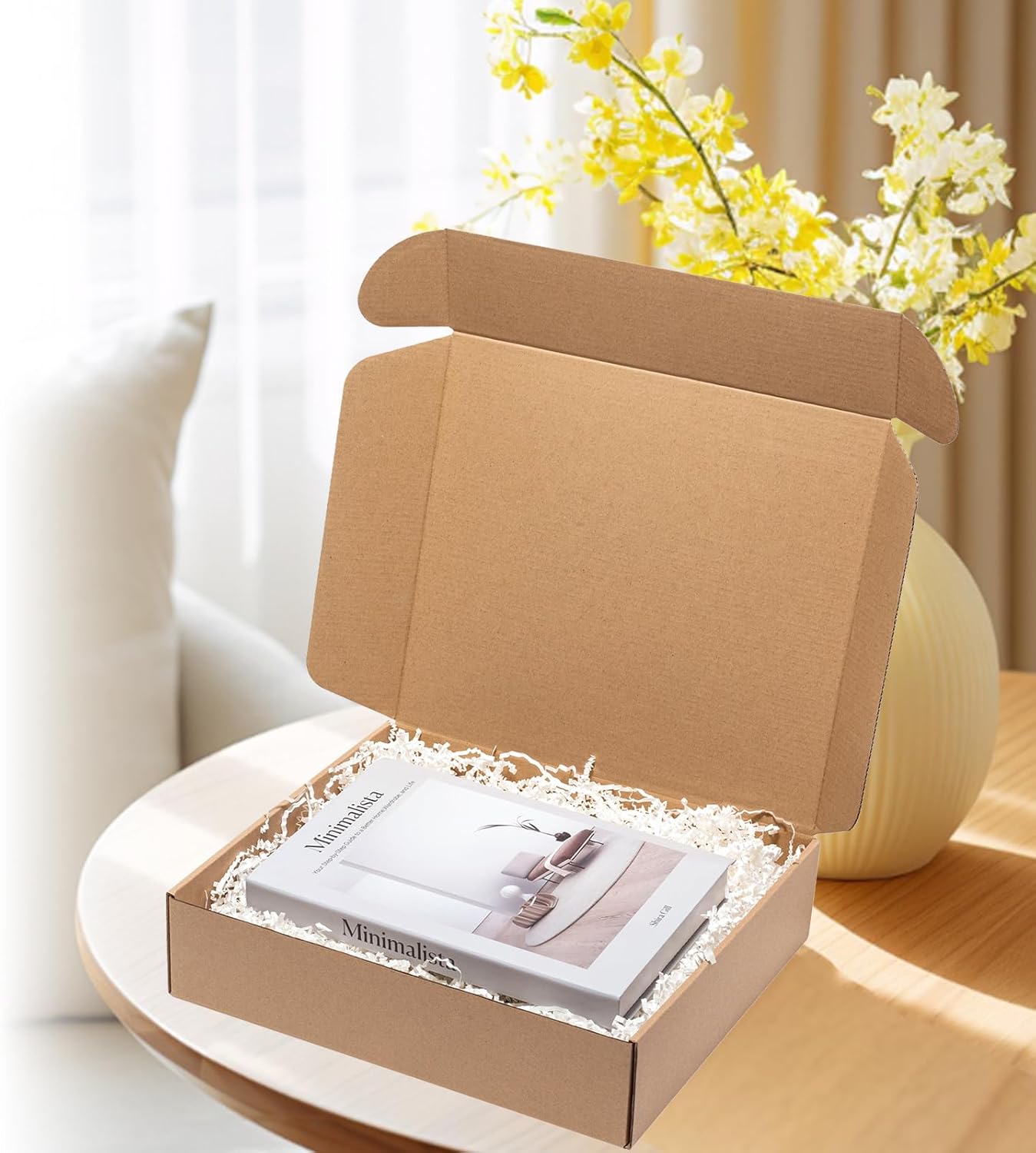 Wowxyz Shipping Boxes 13x11x3 Inches 20 Pack Corrugated Cardboard Mailing Boxes for Small Business, Kraft Medium Literature Mailer Packaging Supplies Brown