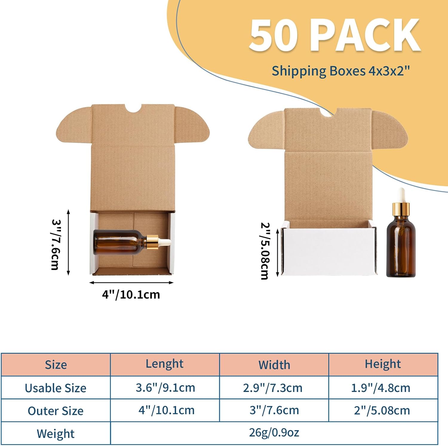 Alternative view of ZBEIVAN 4x3x2 White Shipping Boxes Set of 50, Corrugated Cardboard Mailer Boxes for Packaging Small Business Mailing Gifts